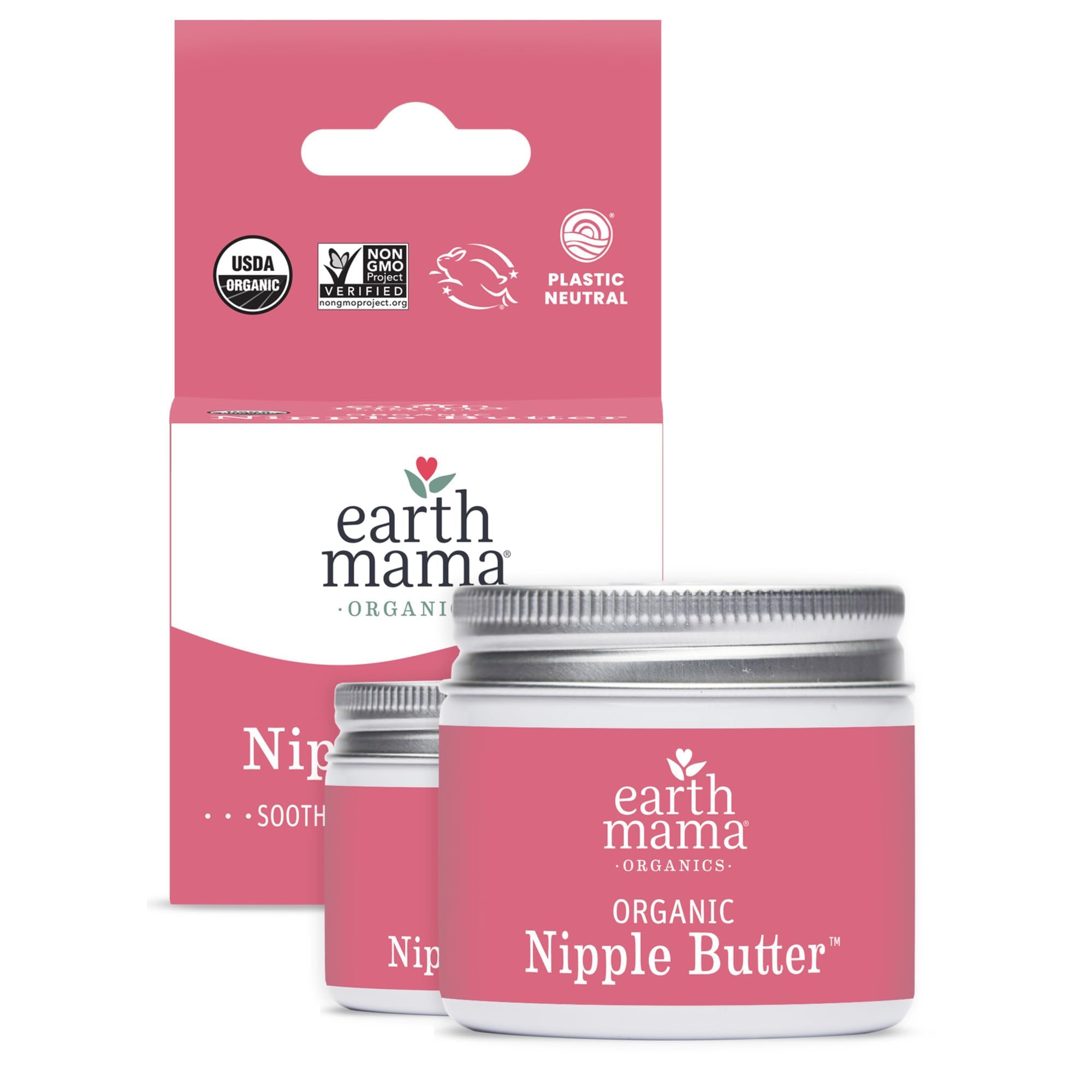 Earth Mama Organic Nipple Butter™ | Nipple Cream Safe for Breastfeeding | Postpartum Essentials for Nursing | Non Lanolin Nipple Cream, 2-Fluid Ounce