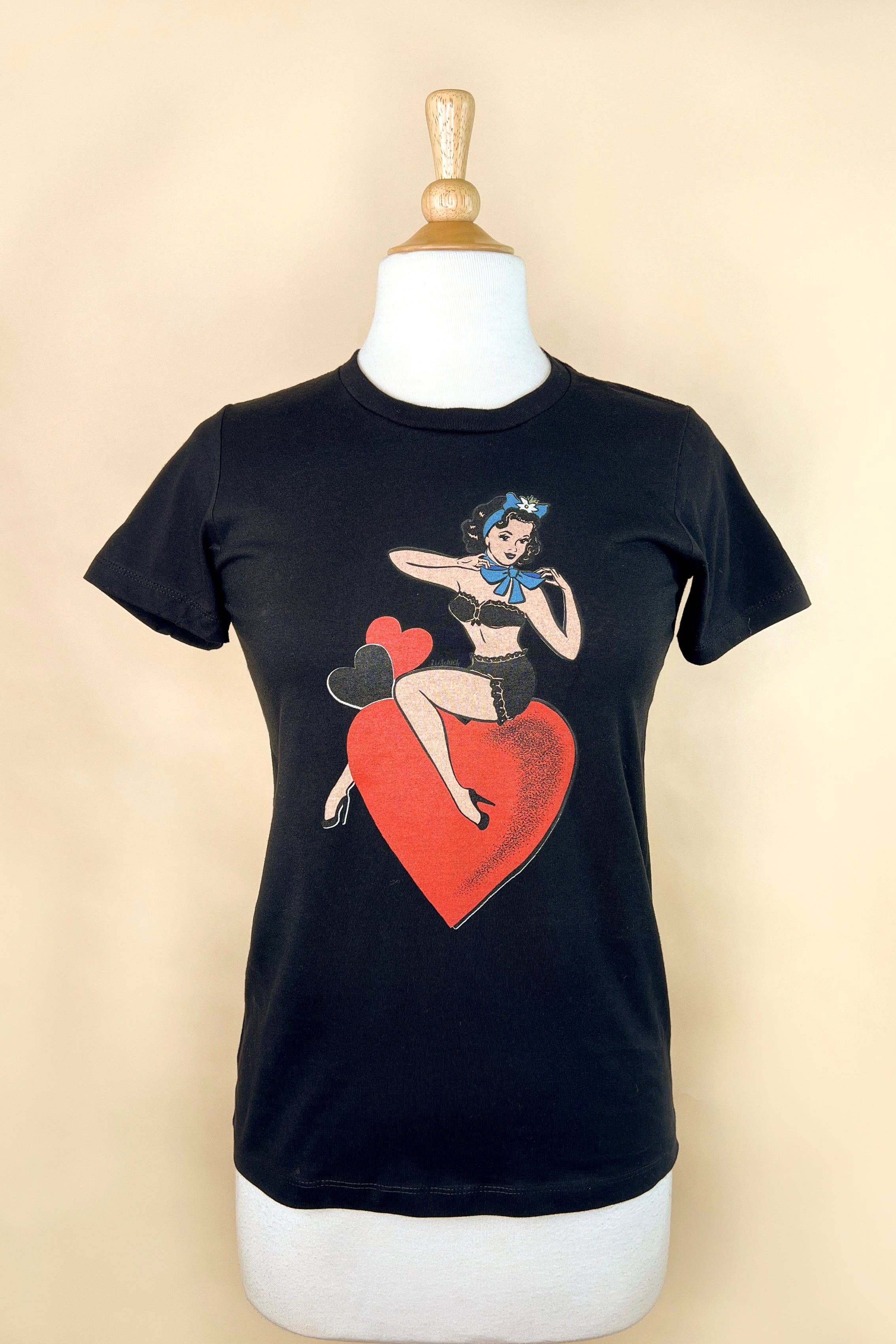 All My Love Fitted Tee in Black by Mischief Made