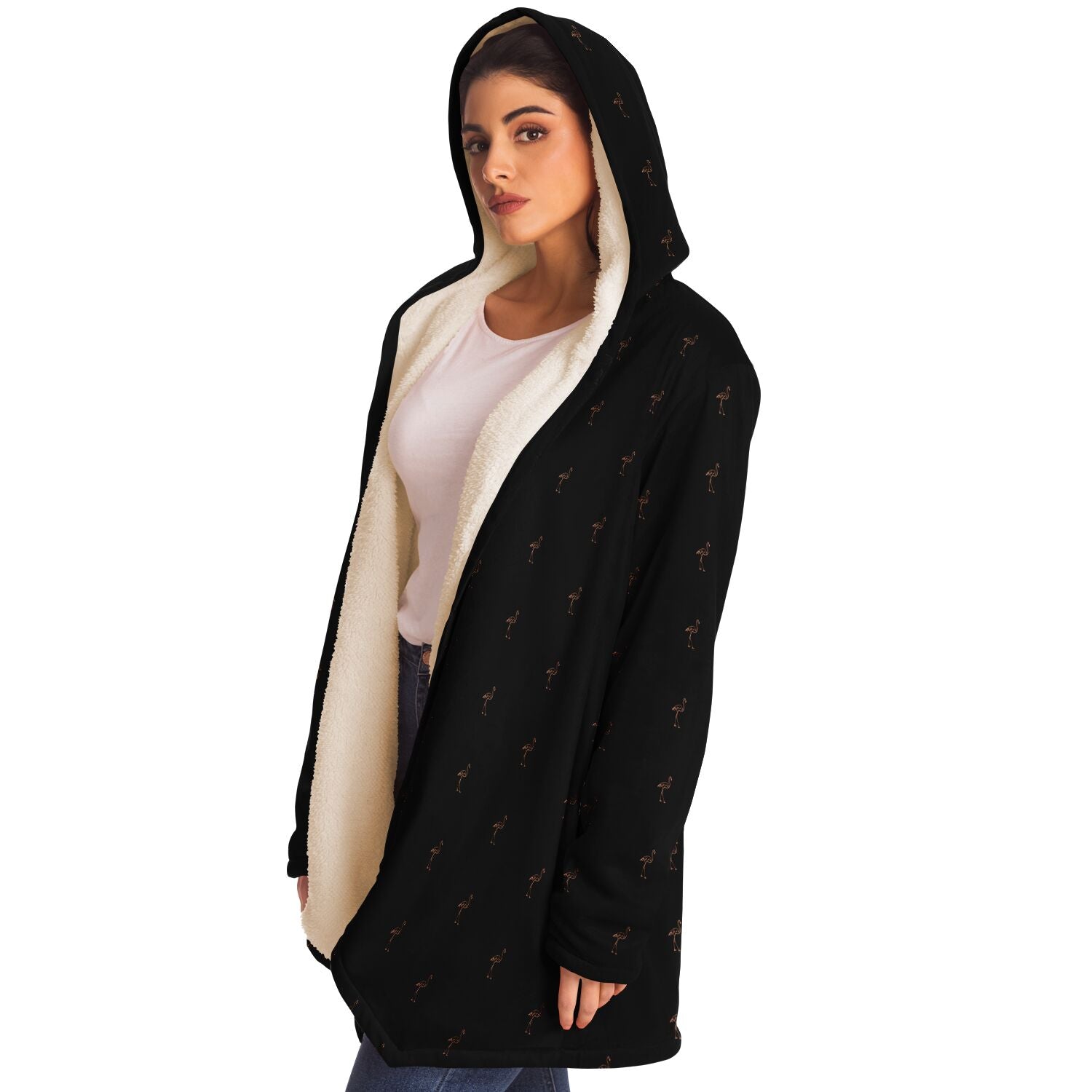 Classic Flamingo Silhouette Cloak Hoodie