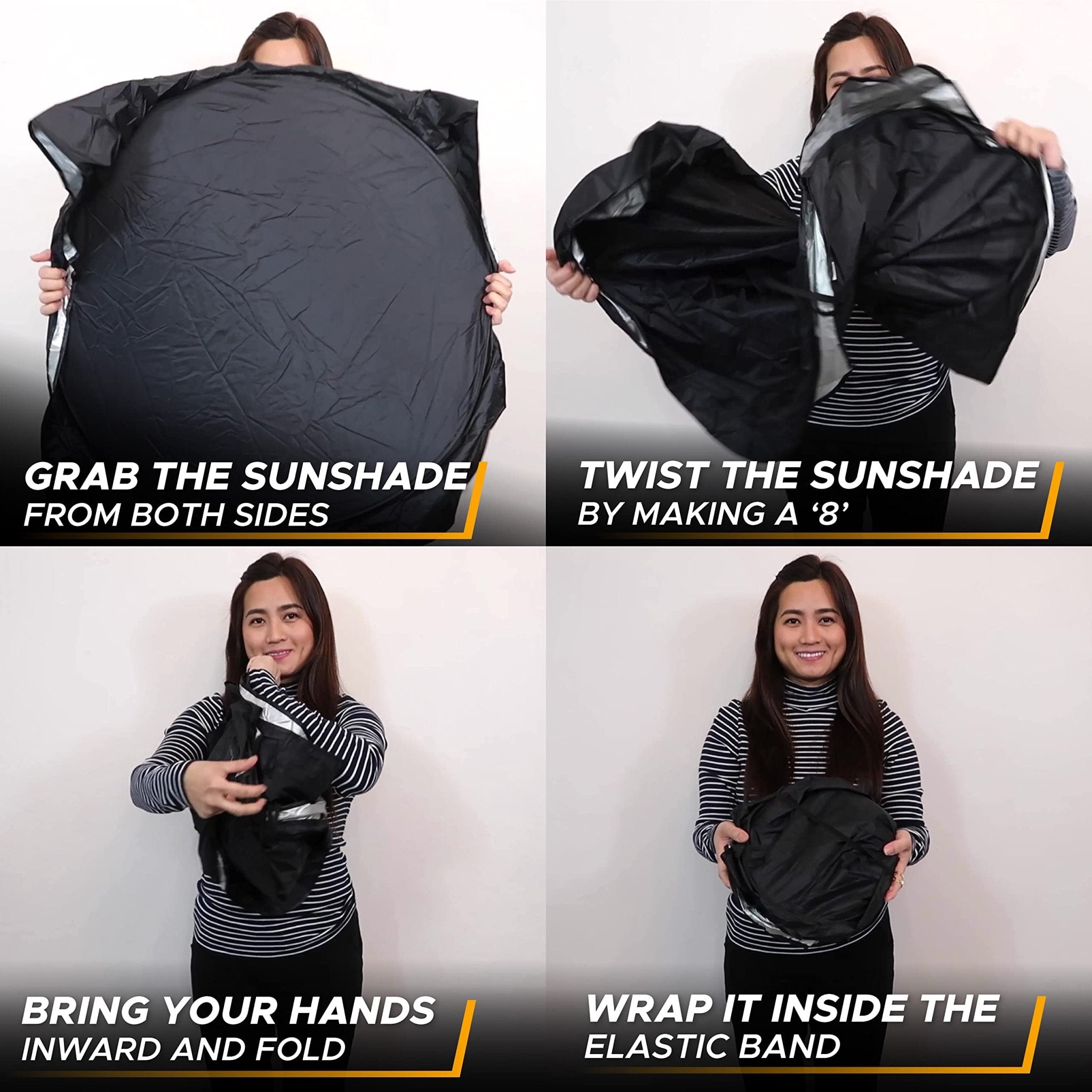 EcoNour Patented Design for Car Windshield Sun Shade | Blocks 99% Heat and Keep Interior Cool | Fits Cars, SUV, Truck | Automotive Sun Screen,Visor and Summer Vehicle Accessories | Medium (64x32)