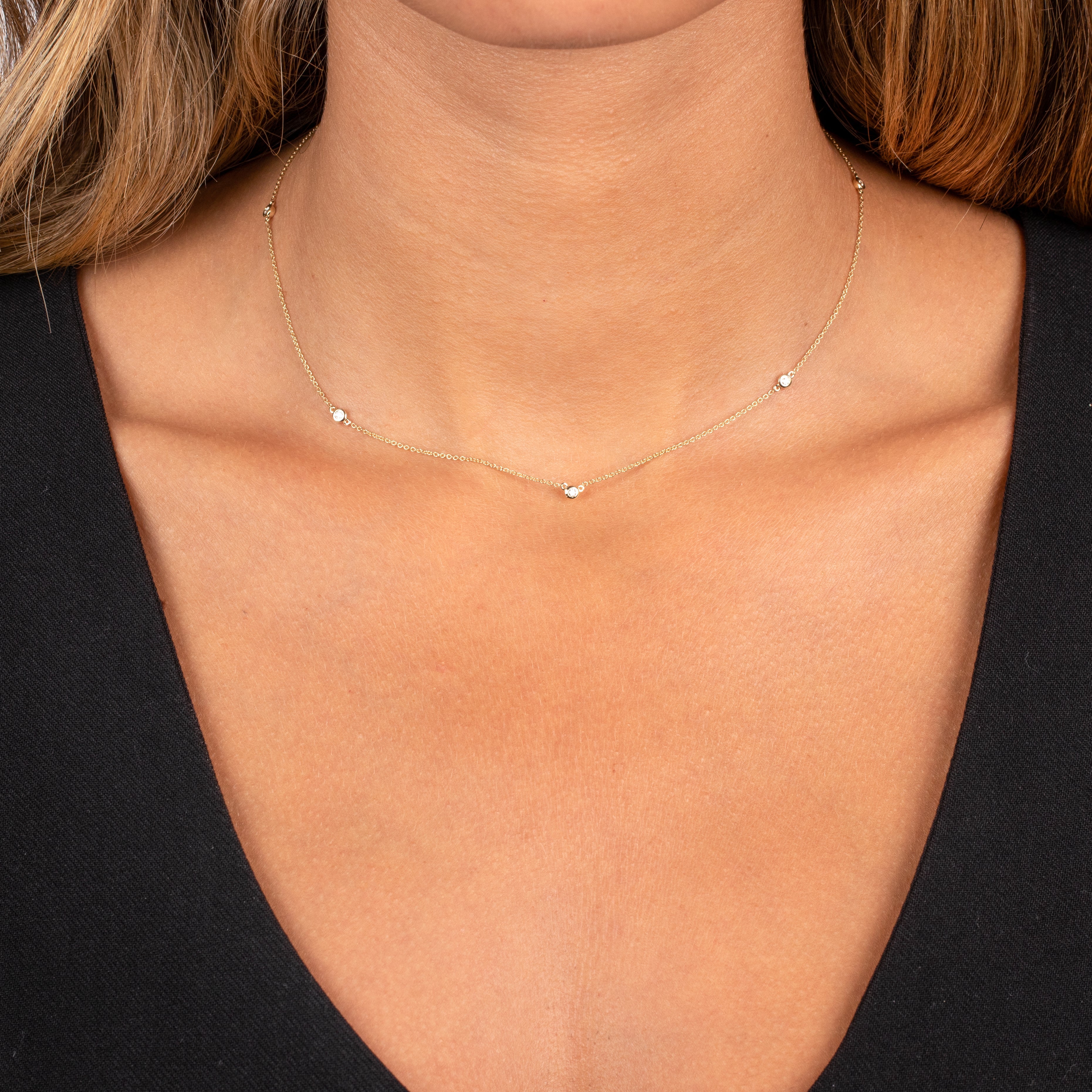  Diamond By the Yard Necklace 14K - Adina's Jewels