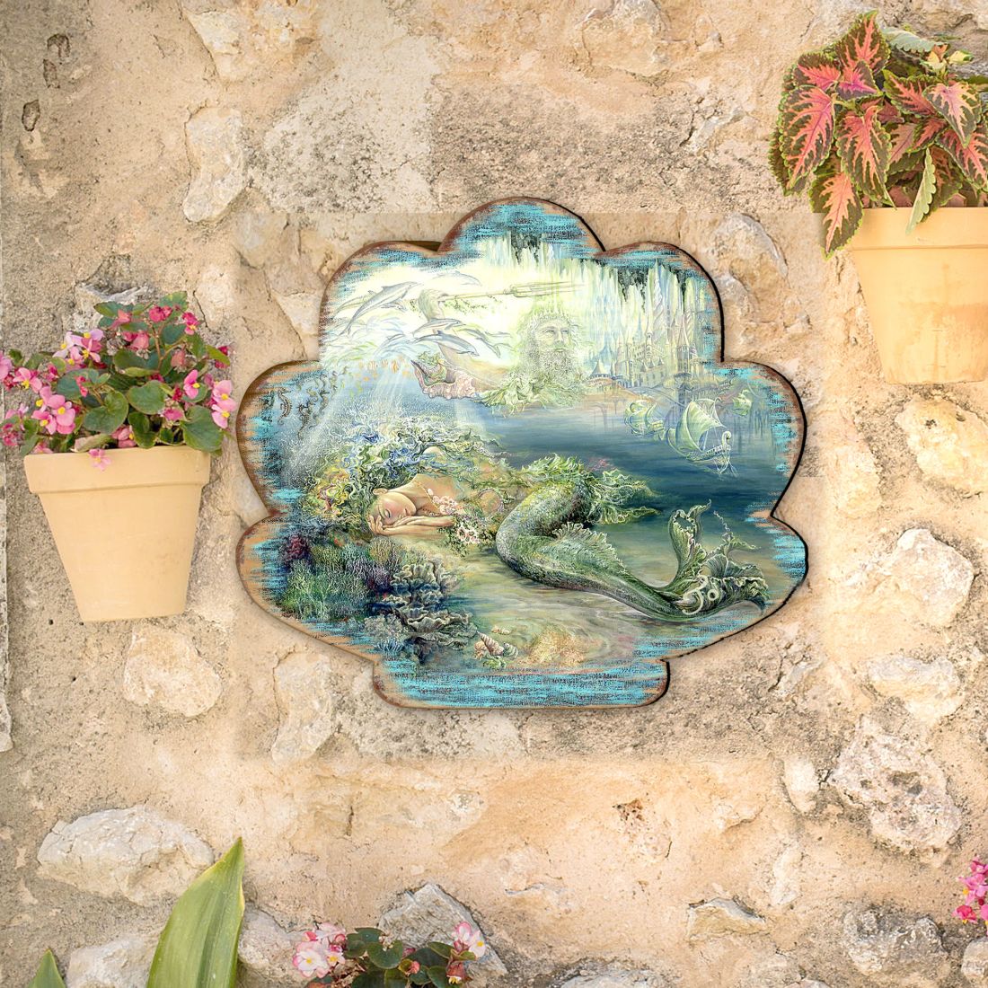 Dreams of Atlantis Wall Hanger by Josephine Wall - Coastal Sea-Life Decor - 8472102H-JW