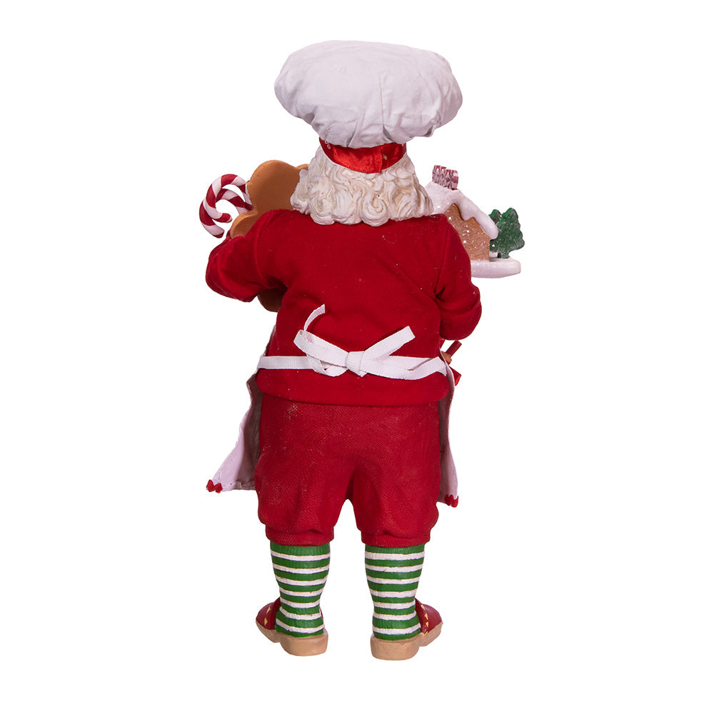 10.5" Fabriché Gingerbread Chef Santa