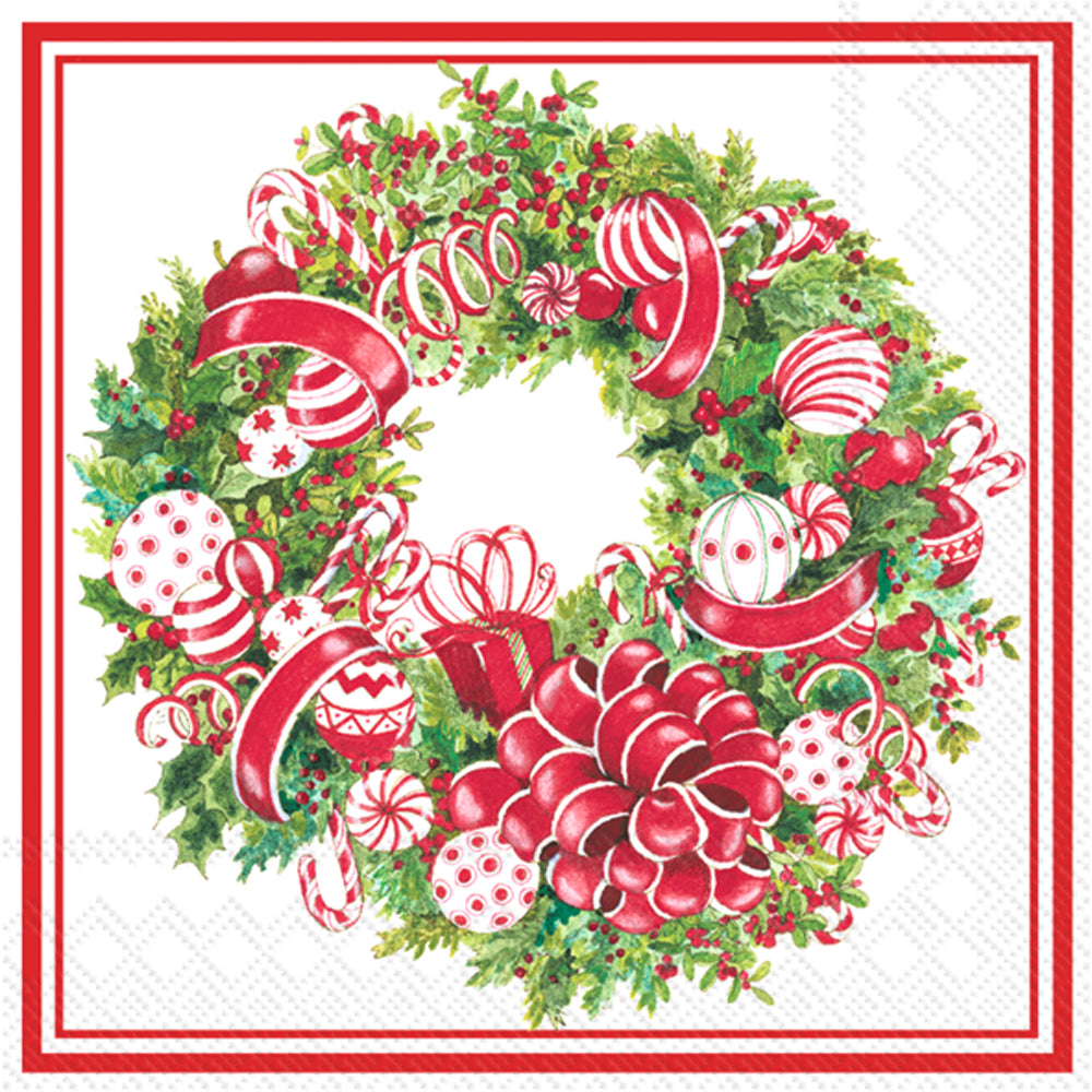 Candy Ribbon Wreath - Cocktail Napkin
