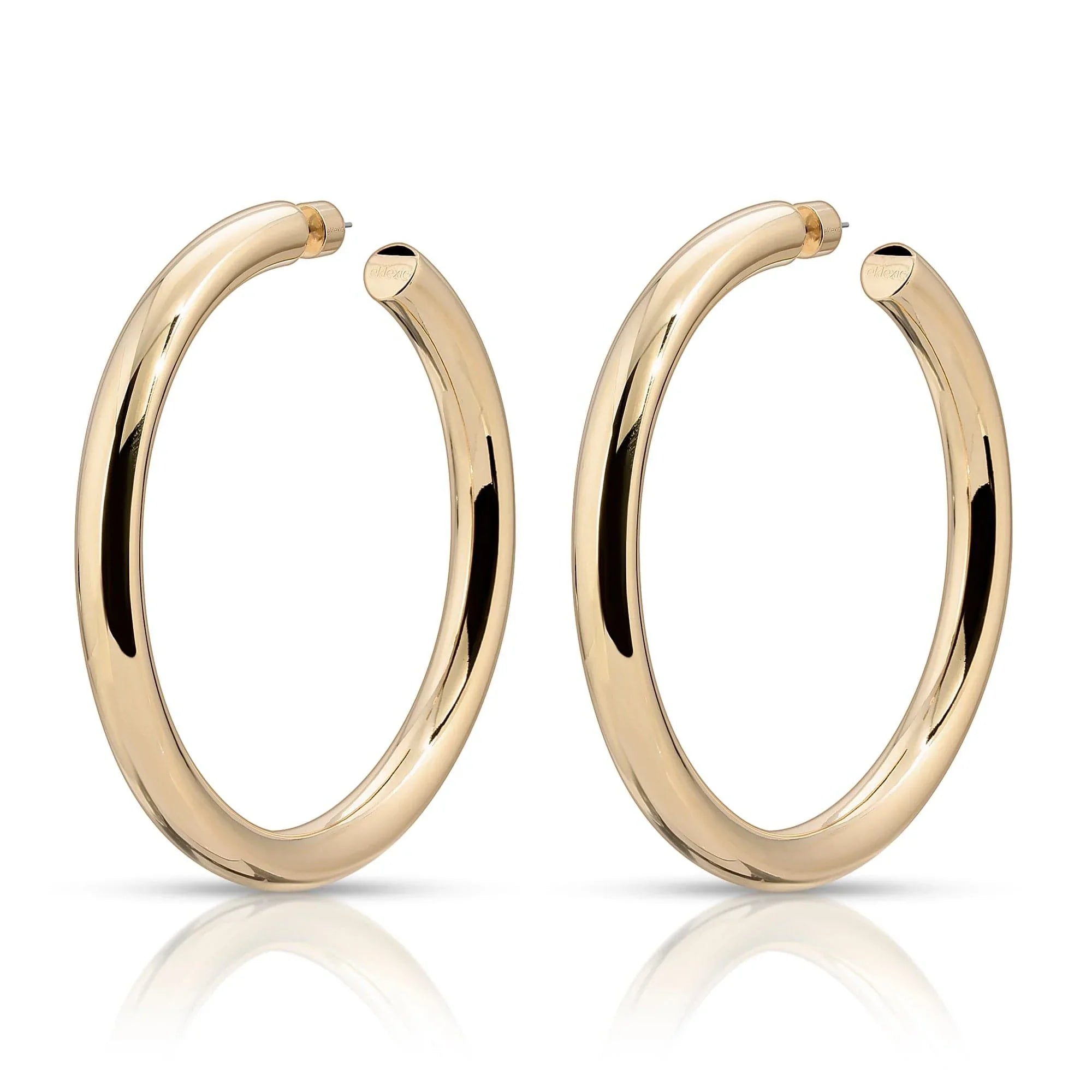 Cute pair of 2-inch gold Kelly Hoops earrings for a stylish look