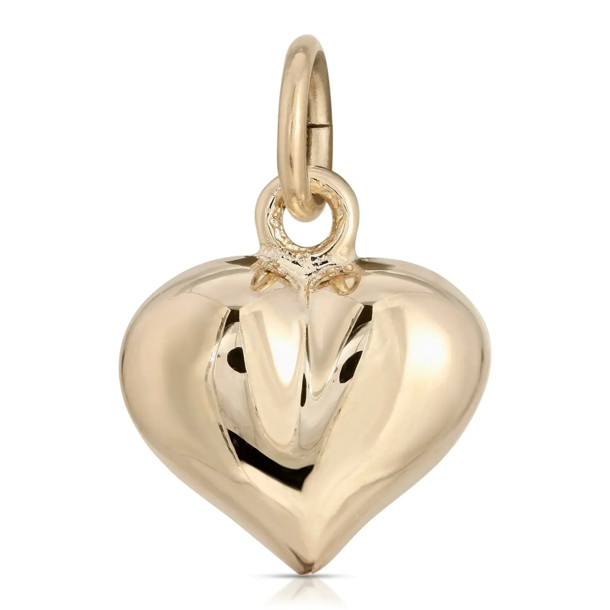 Gold heart charm from Benny Puffy Heart Charm jewelry collection