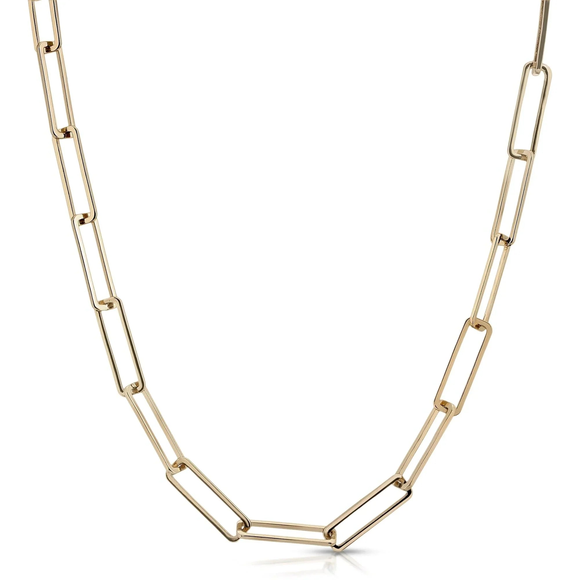 Gold rectangular link chain for glasses in the Large Rectangle Link Eyewear Chain product