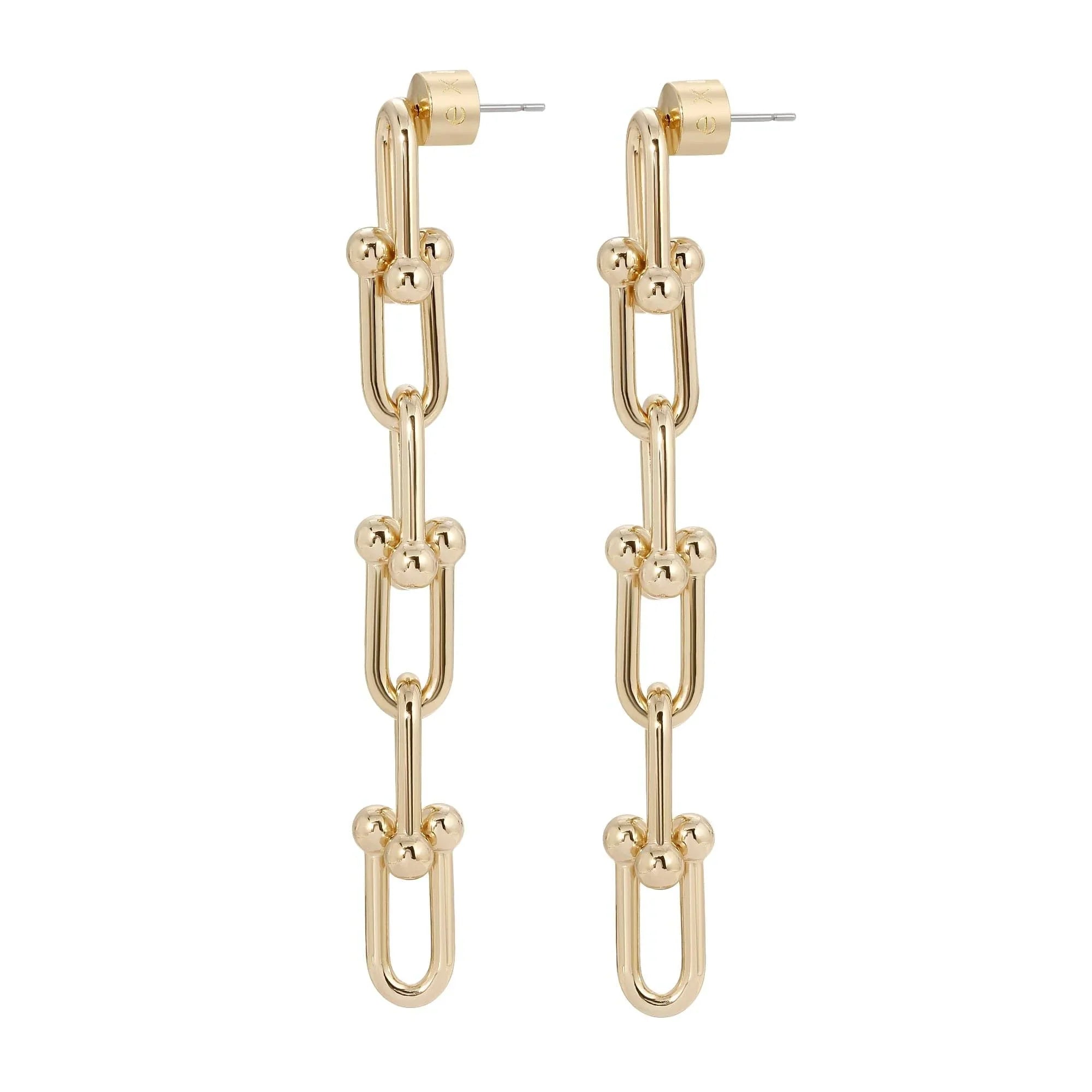 Gold-toned chain-link earrings from Margaux 6 Link Drop Earrings collection