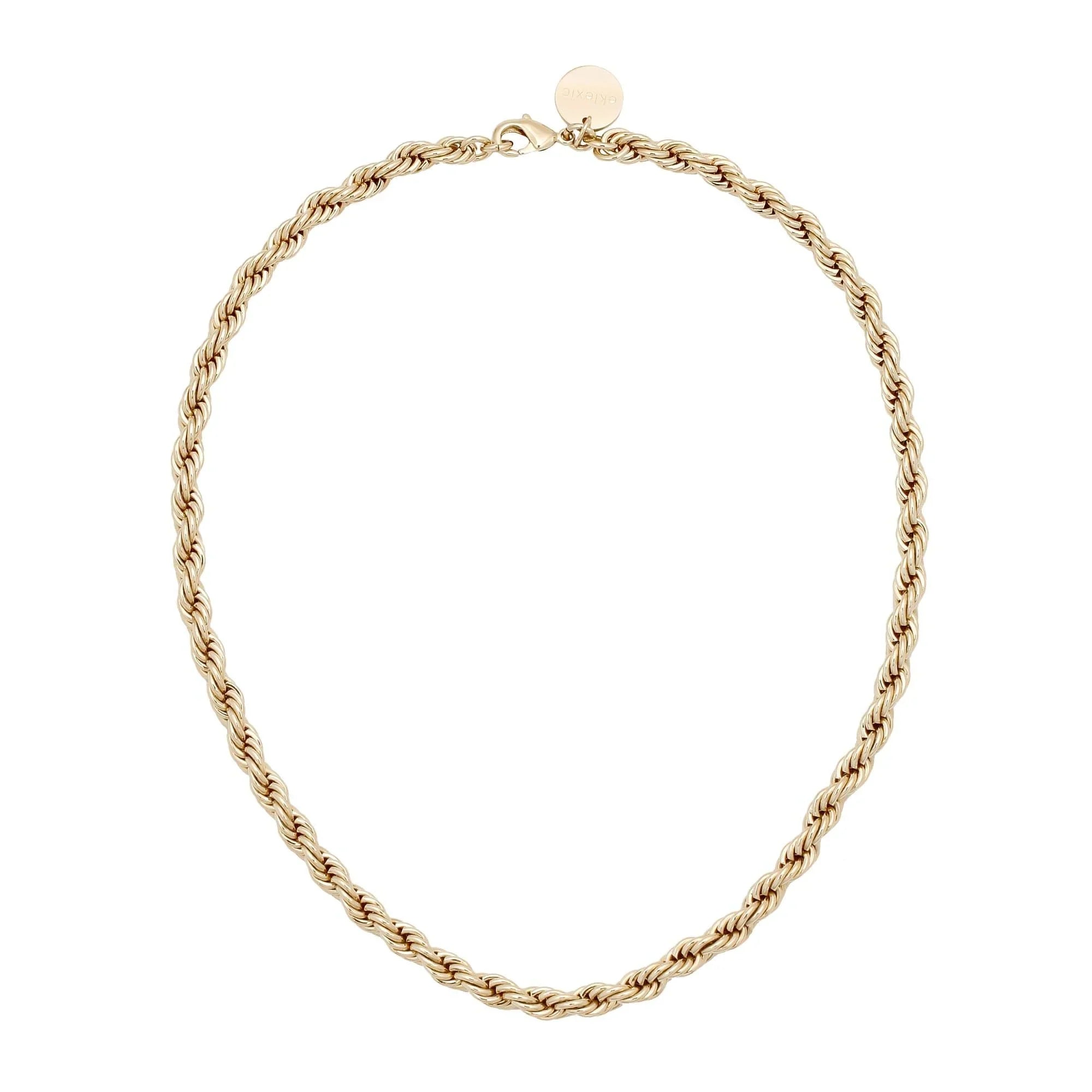 Gold-toned twisted rope chain necklace from Rosa Necklace collection