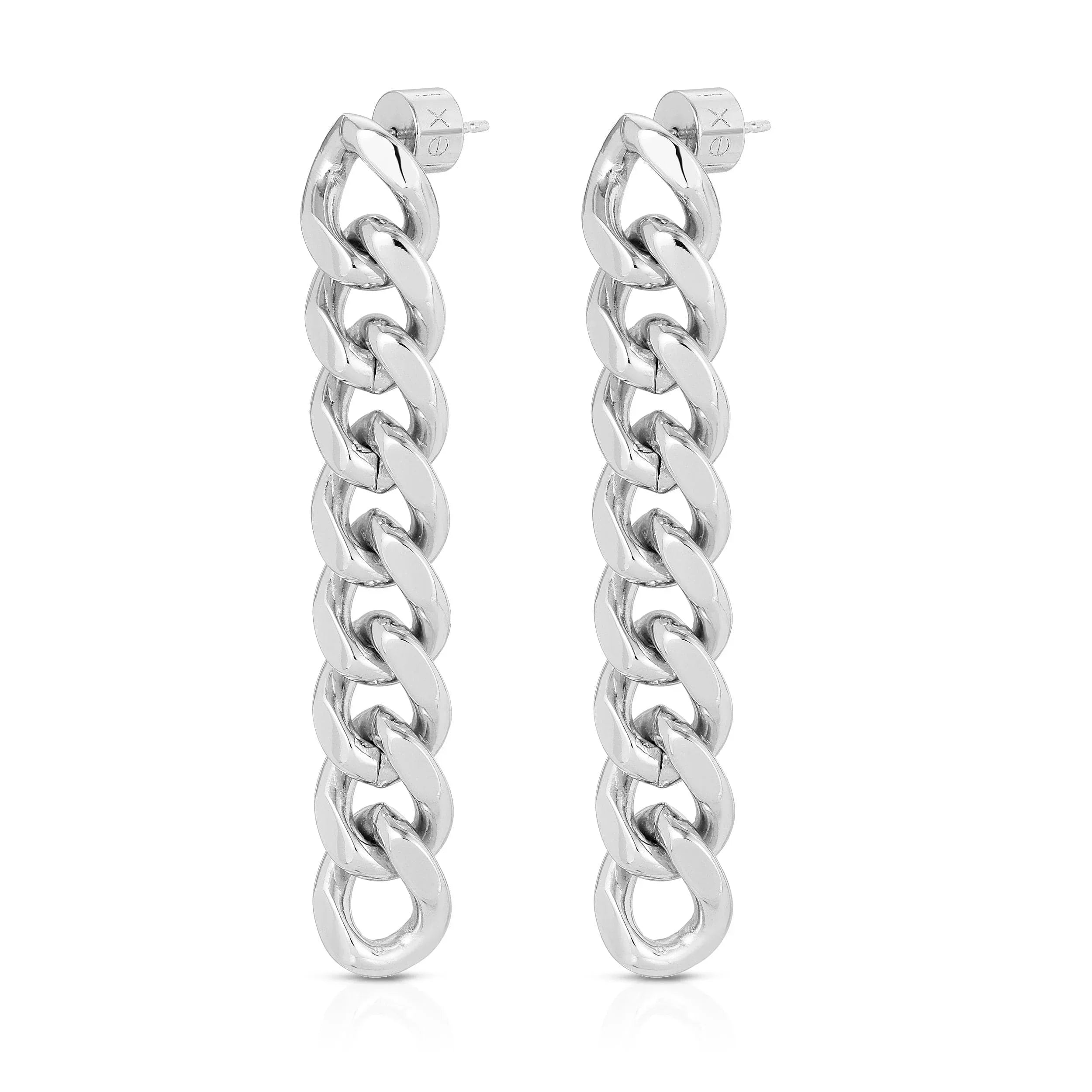 Silver chain-link earrings from Valentina 8 Link Drop Earrings collection