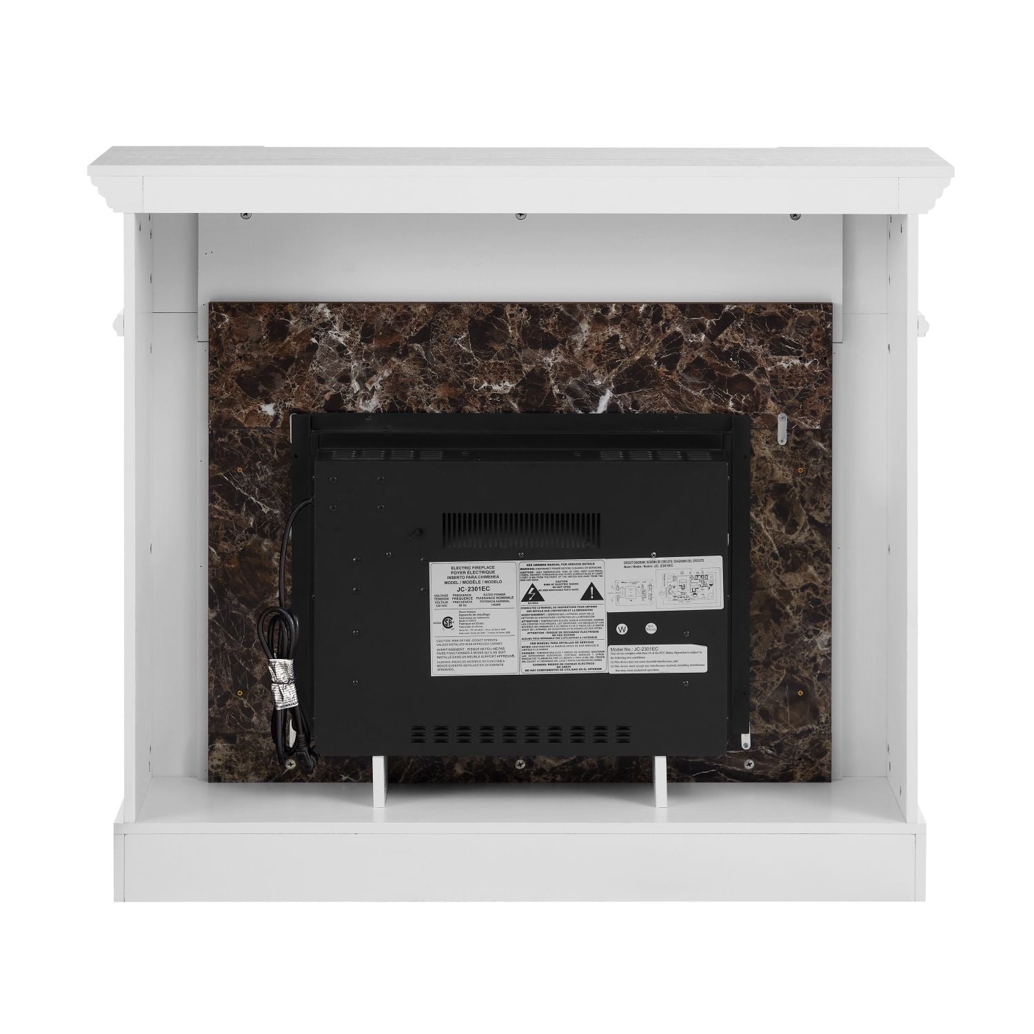 Electric Fireplace with Mantel, Fireplace Mantel, Fireplace Heater Freestanding, Realistic Stacked Stone Surround with Remote Control Timer LED Flame, White, 45.66"W*11.8"D*40"H