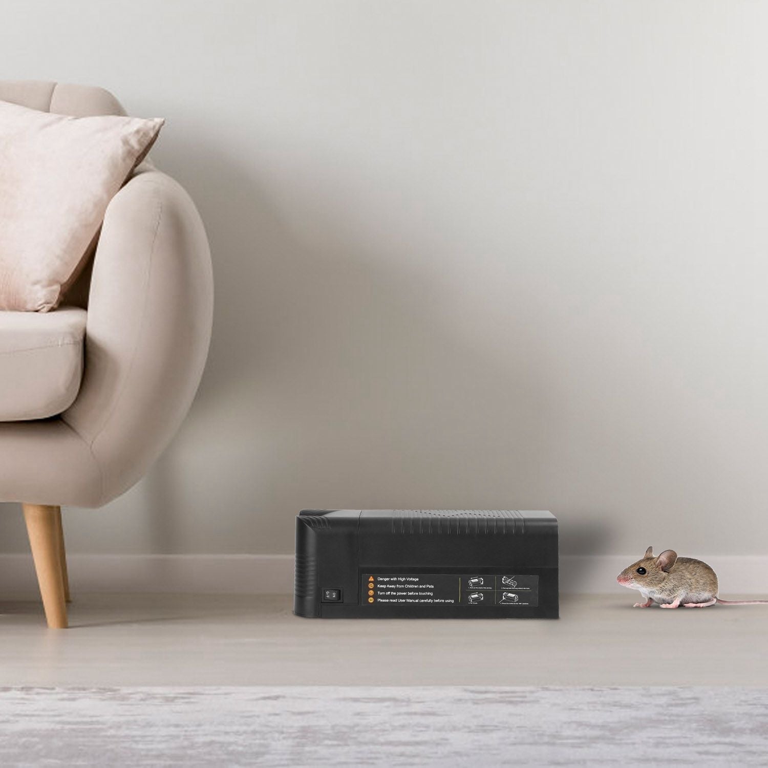 Electric Rat Trap Reusable Mice Trap Rodent Zapper Indoor Pest Control Rechargeable Shock Mice Killer with 1800V High Voltage for Home