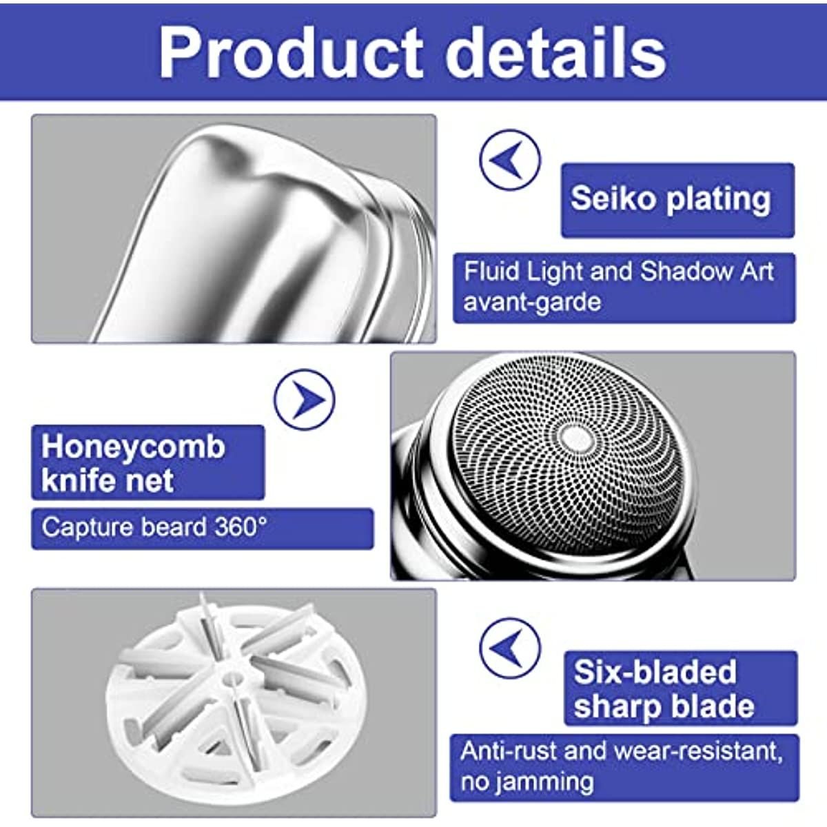 Electric Razor for Men; Mini-Shave Portable Electric Shaver; Pocket Size Portable Shaver -Wet and Dry Mens Razor USB Rechargeable Shaver Charging Easy One-Button Use for Home; Car; Travel (A-Black)