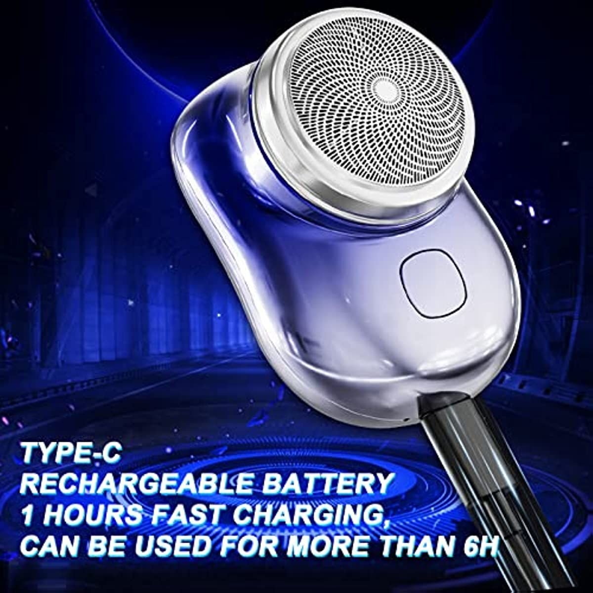 Electric Razor for Men; Mini-Shave Portable Electric Shaver; Pocket Size Portable Shaver -Wet and Dry Mens Razor USB Rechargeable Shaver Charging Easy One-Button Use for Home; Car; Travel (A-Black)