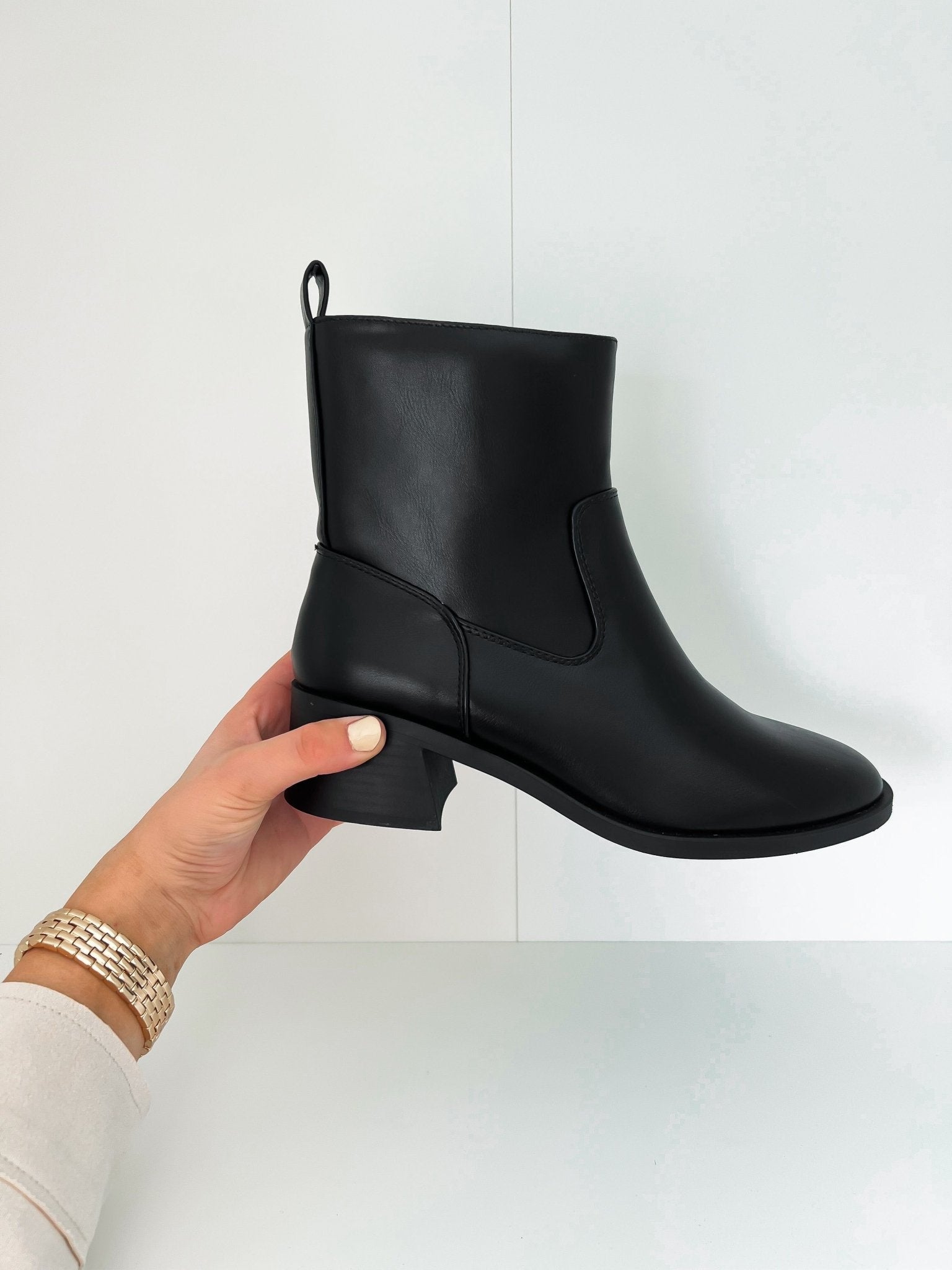 Elena Black Heeled Bootie - FINAL SALE