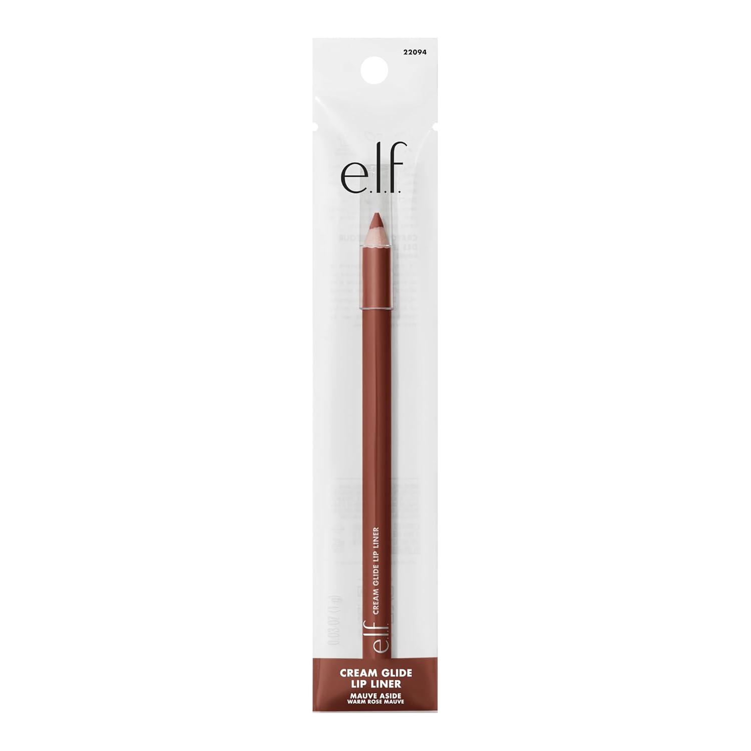 e.l.f. Cream Glide Lip Liner, Highly-Pigmented Pencil For Shaping & Sculpting Lips, Semi-Matte Finish, Vegan & Cruelty-Free, Mauve Aside