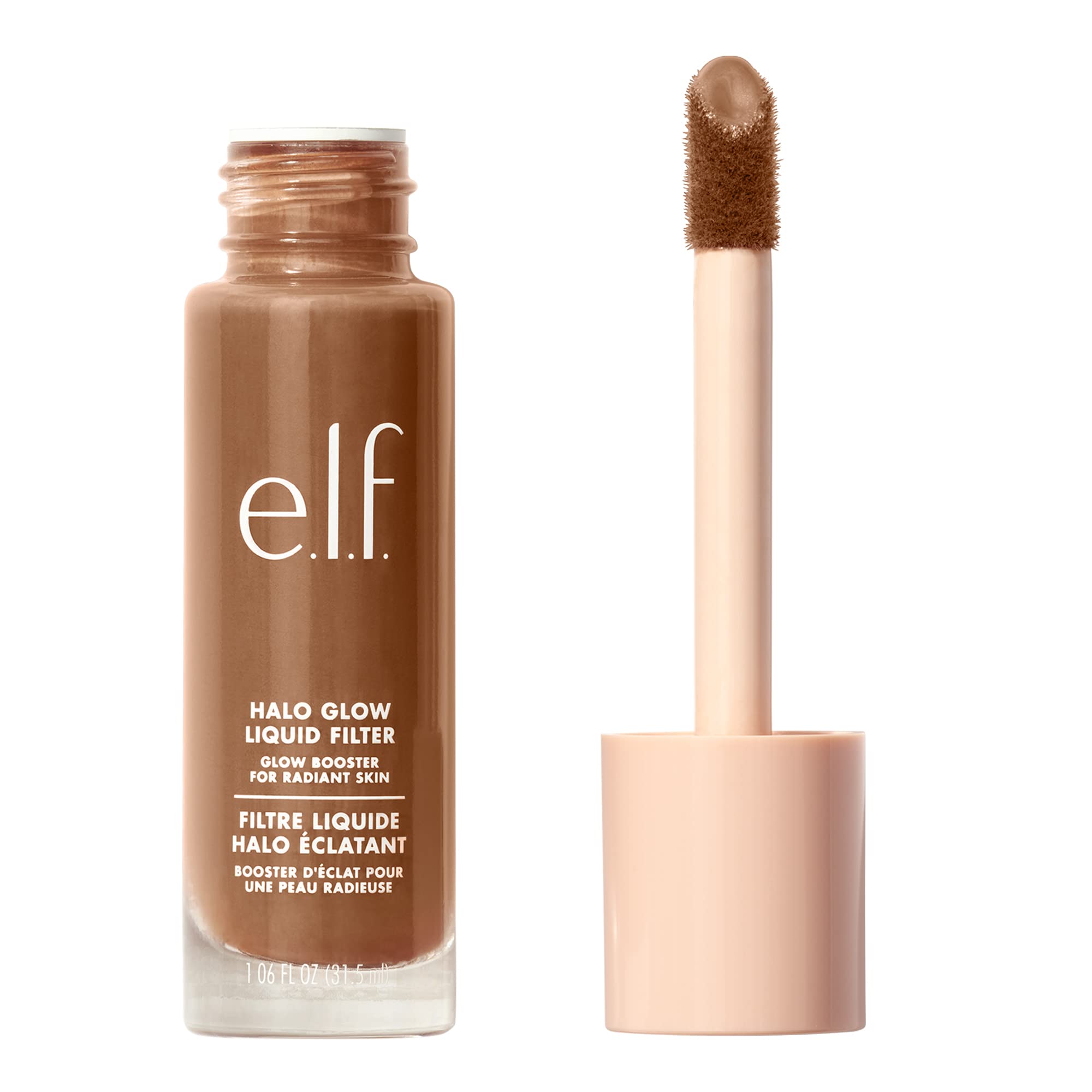 e.l.f. Halo Glow Liquid Filter, Complexion Booster For A Glowing, Soft-Focus Look, Infused With Hyaluronic Acid, Vegan & Cruelty-Free, 3 Light/Medium