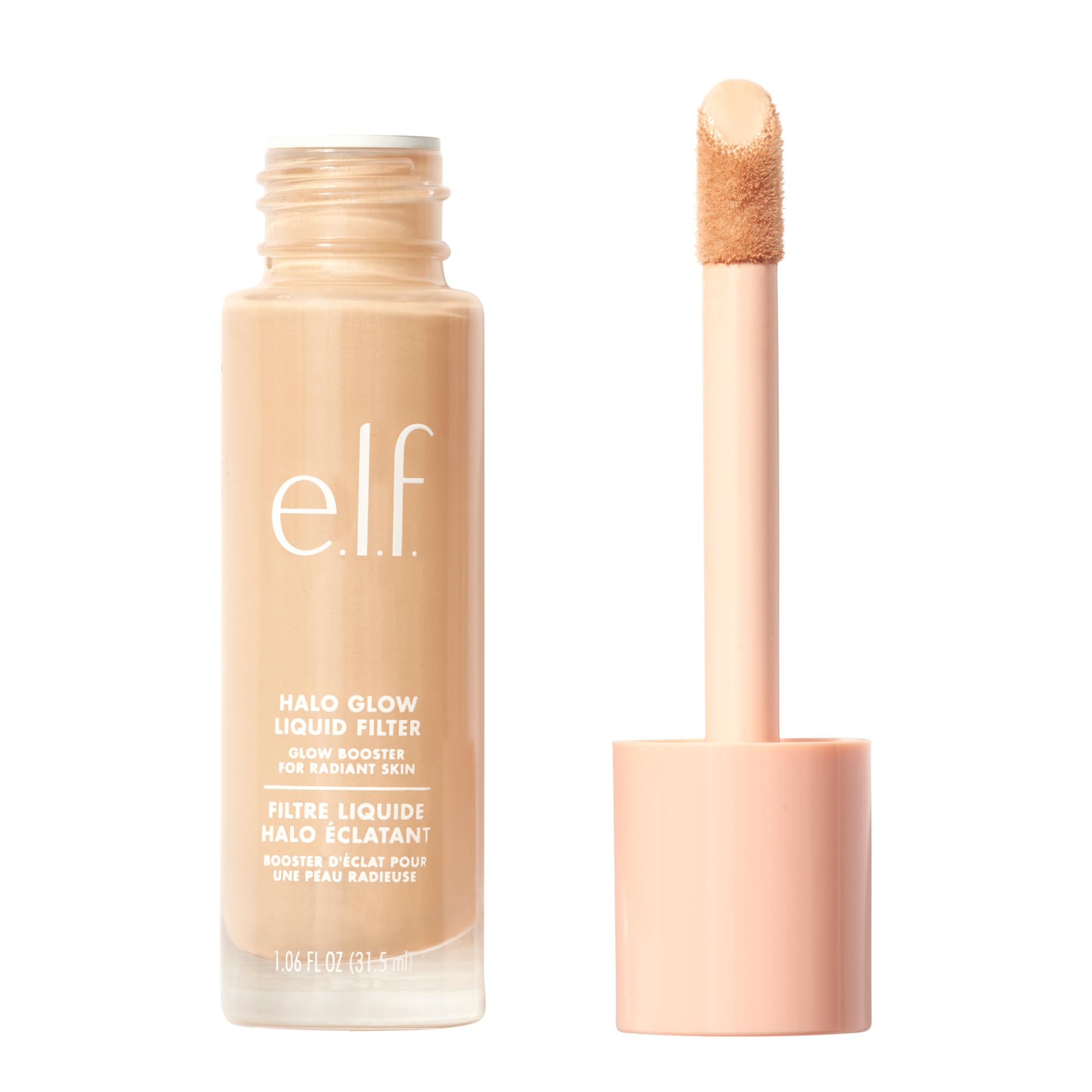 e.l.f. Halo Glow Liquid Filter, Complexion Booster For A Glowing, Soft-Focus Look, Infused With Hyaluronic Acid, Vegan & Cruelty-Free, 3 Light/Medium