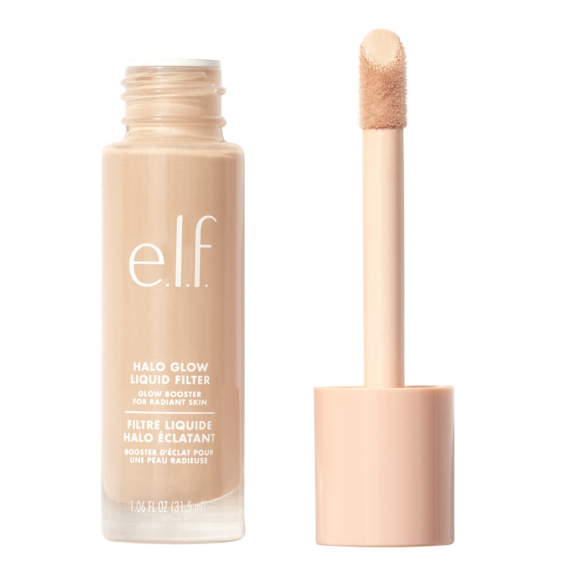 e.l.f. Halo Glow Liquid Filter, Complexion Booster For A Glowing, Soft-Focus Look, Infused With Hyaluronic Acid, Vegan & Cruelty-Free, 3 Light/Medium