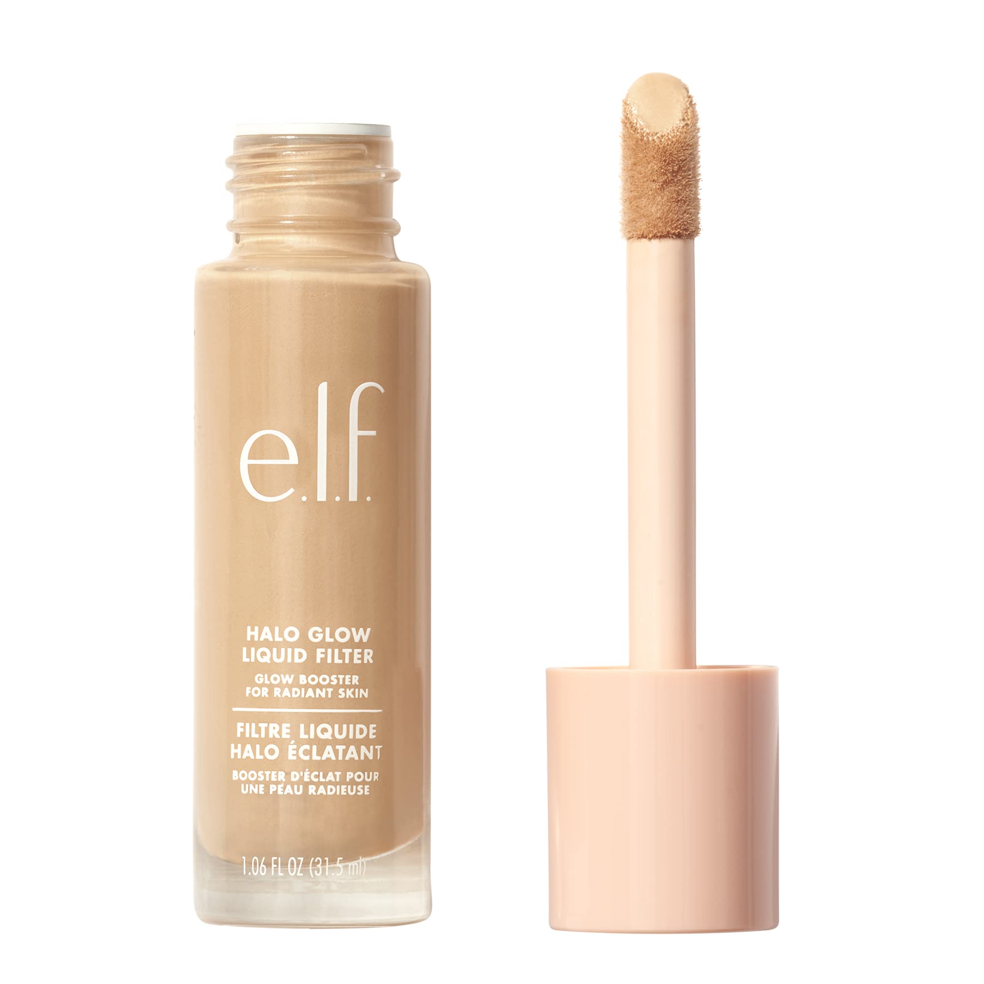 e.l.f. Halo Glow Liquid Filter, Complexion Booster For A Glowing, Soft-Focus Look, Infused With Hyaluronic Acid, Vegan & Cruelty-Free, 3 Light/Medium