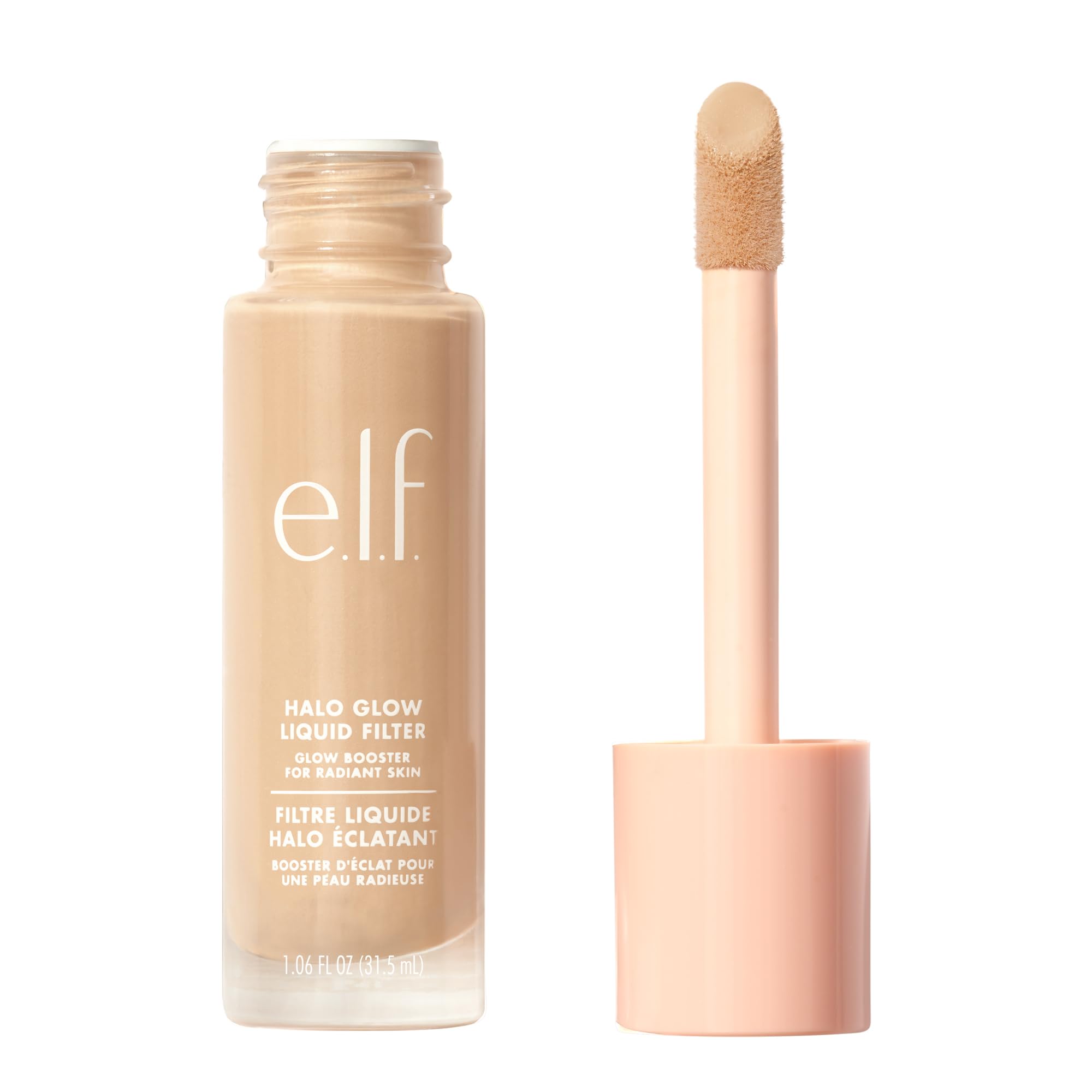 e.l.f. Halo Glow Liquid Filter, Complexion Booster For A Glowing, Soft-Focus Look, Infused With Hyaluronic Acid, Vegan & Cruelty-Free, 3 Light/Medium