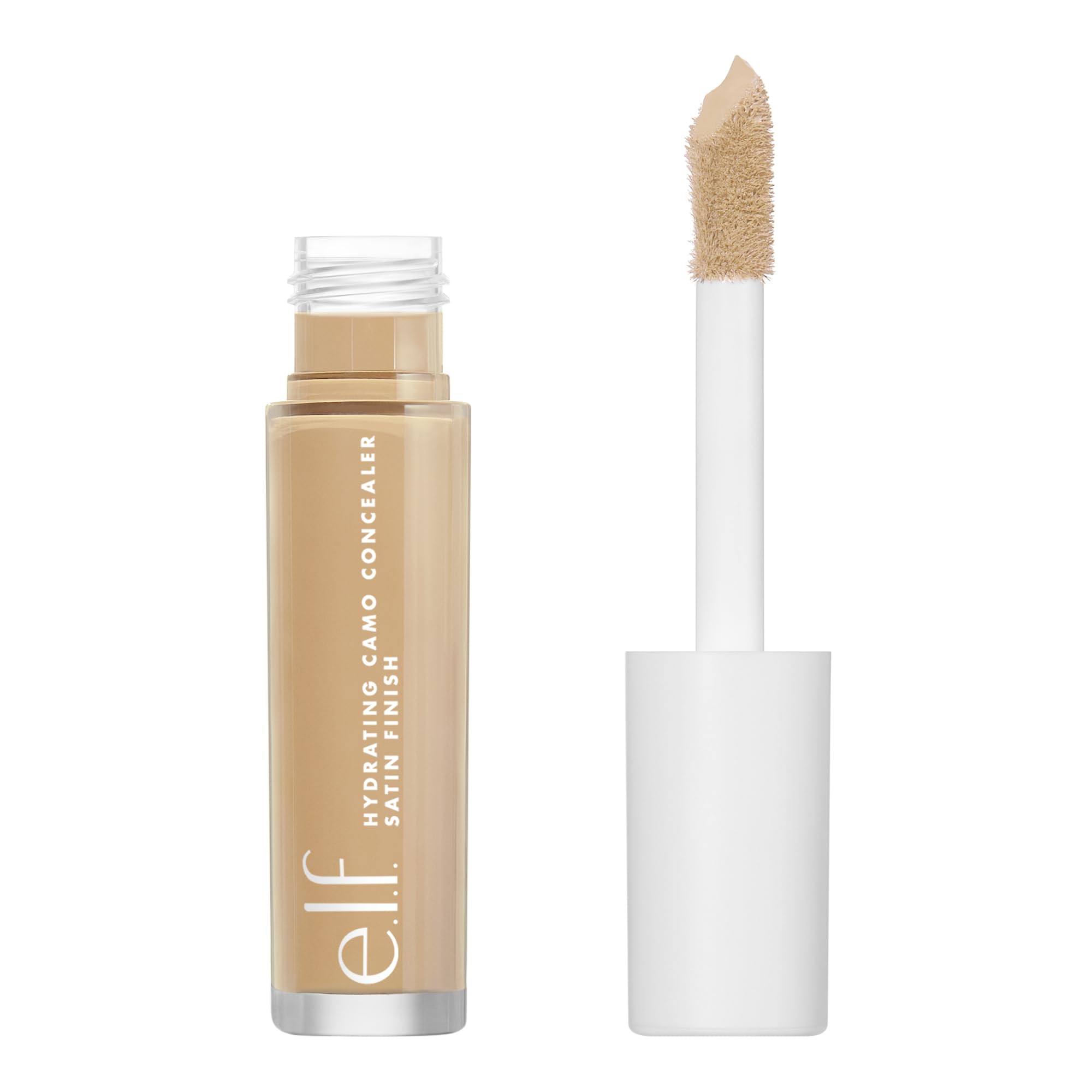 e.l.f. Hydrating Camo Concealer, Covers Blemishes & Under-Eye Circles, Full-Coverage & Delivers A Satin Finish, Vegan & Cruelty-Free, Light Sand