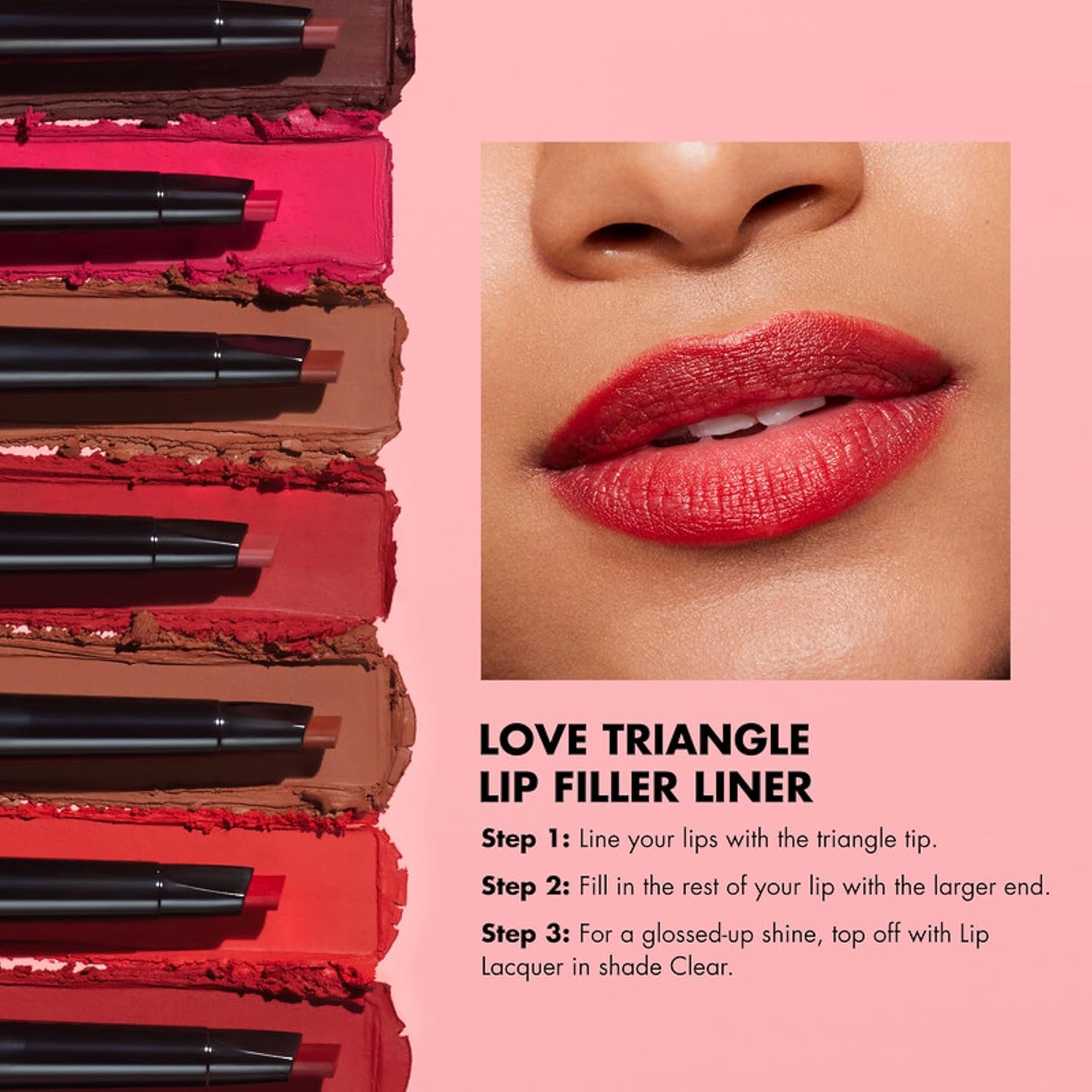 e.l.f. Love Triangle Lip Filler Liner, 2-in-1 Lipliner Pencil For Sculpting & Filling, Long-Lasting Intense Color, Vegan & Cruelty-Free, Mauve