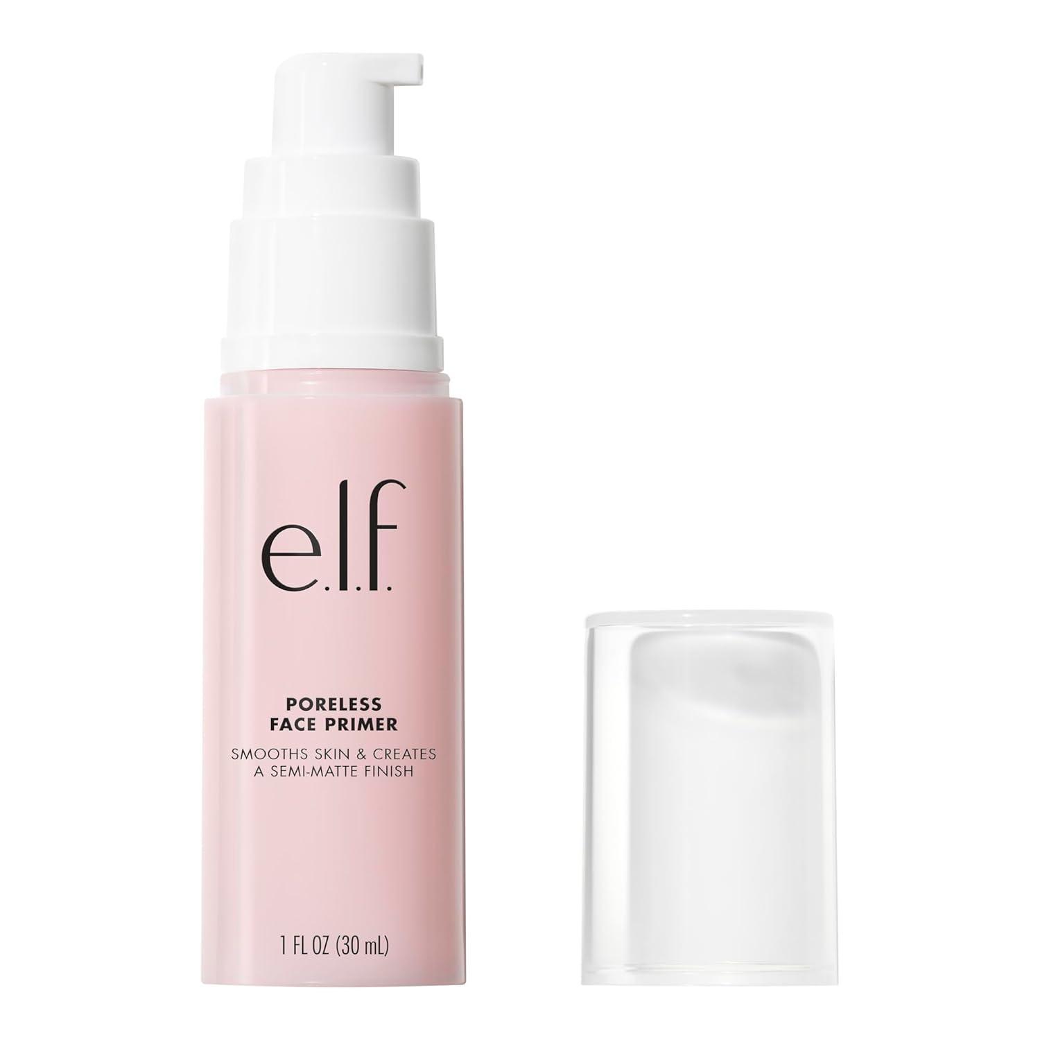 e.l.f, Poreless Face Primer - Large, Silky, Skin-Perfecting, Lightweight, Long Lasting, Absorbs Quickly, Smooths, Preps, Creates Flawless Base, Infused with Tea Tree and Vitamins A & E, 1.01 Fl Oz