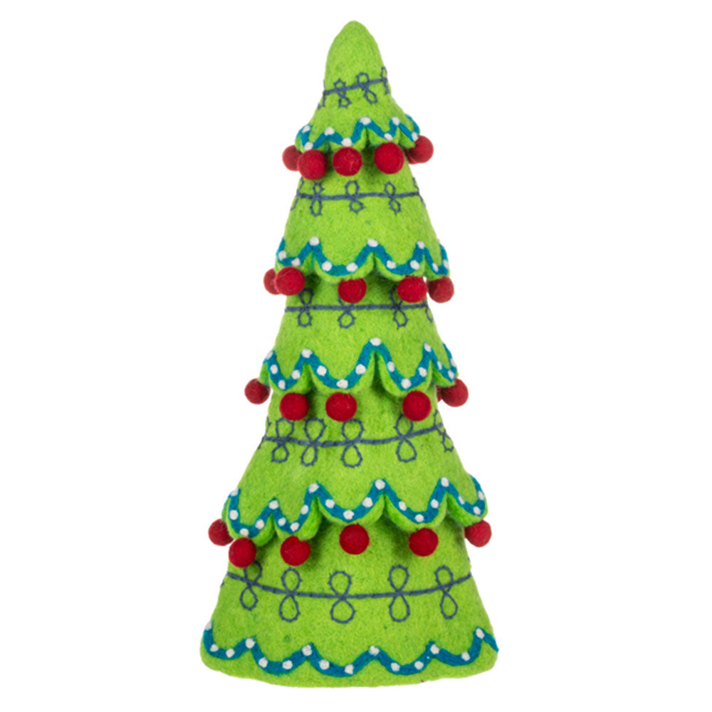 Charming Embroidered Felt Tree Set of 3
