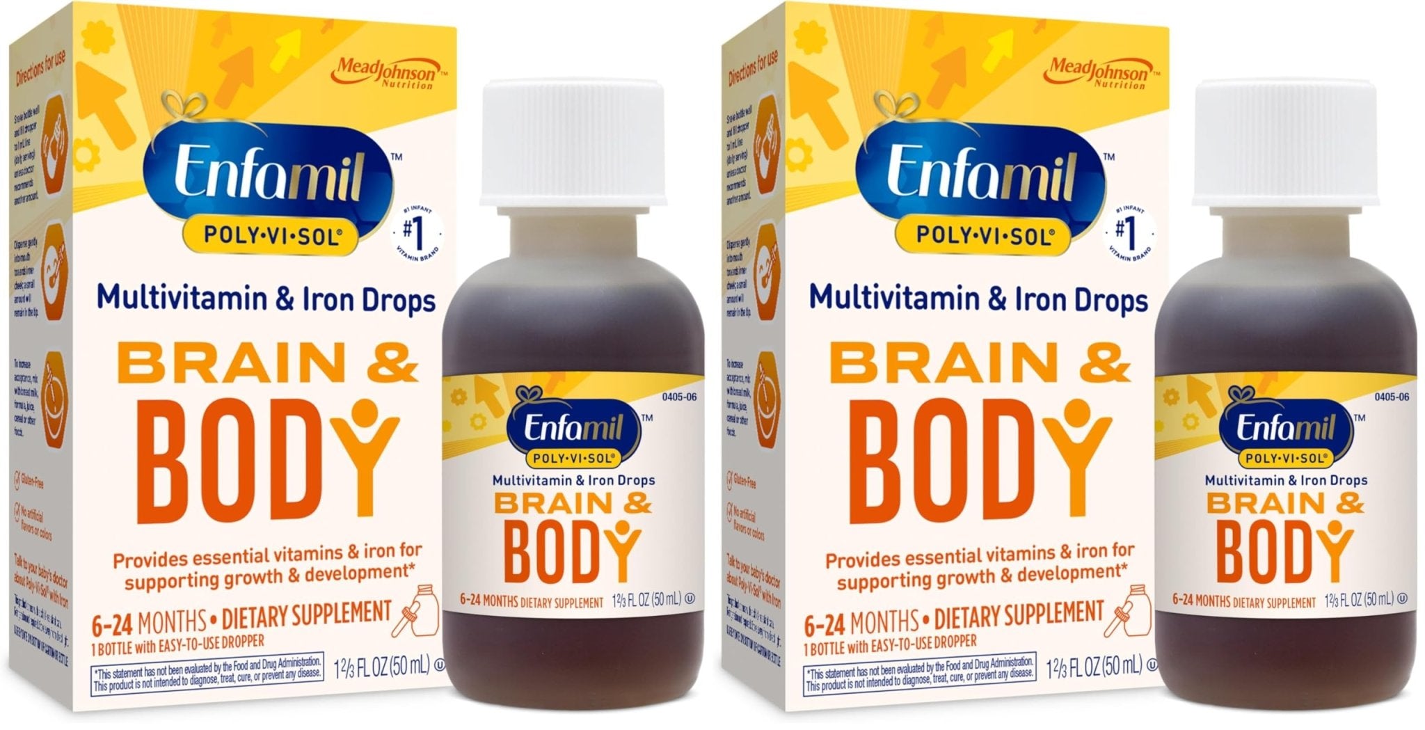 Enfamil Poly-Vi-Sol with Iron Liquid Multivitamin Drops, Supports Growth & Development*, 50mL Bottle