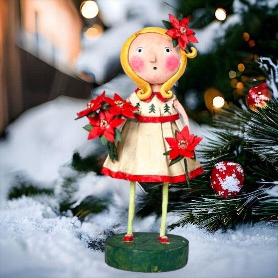 Etta Poinsettia Christmas Figurine by Lori Mitchell