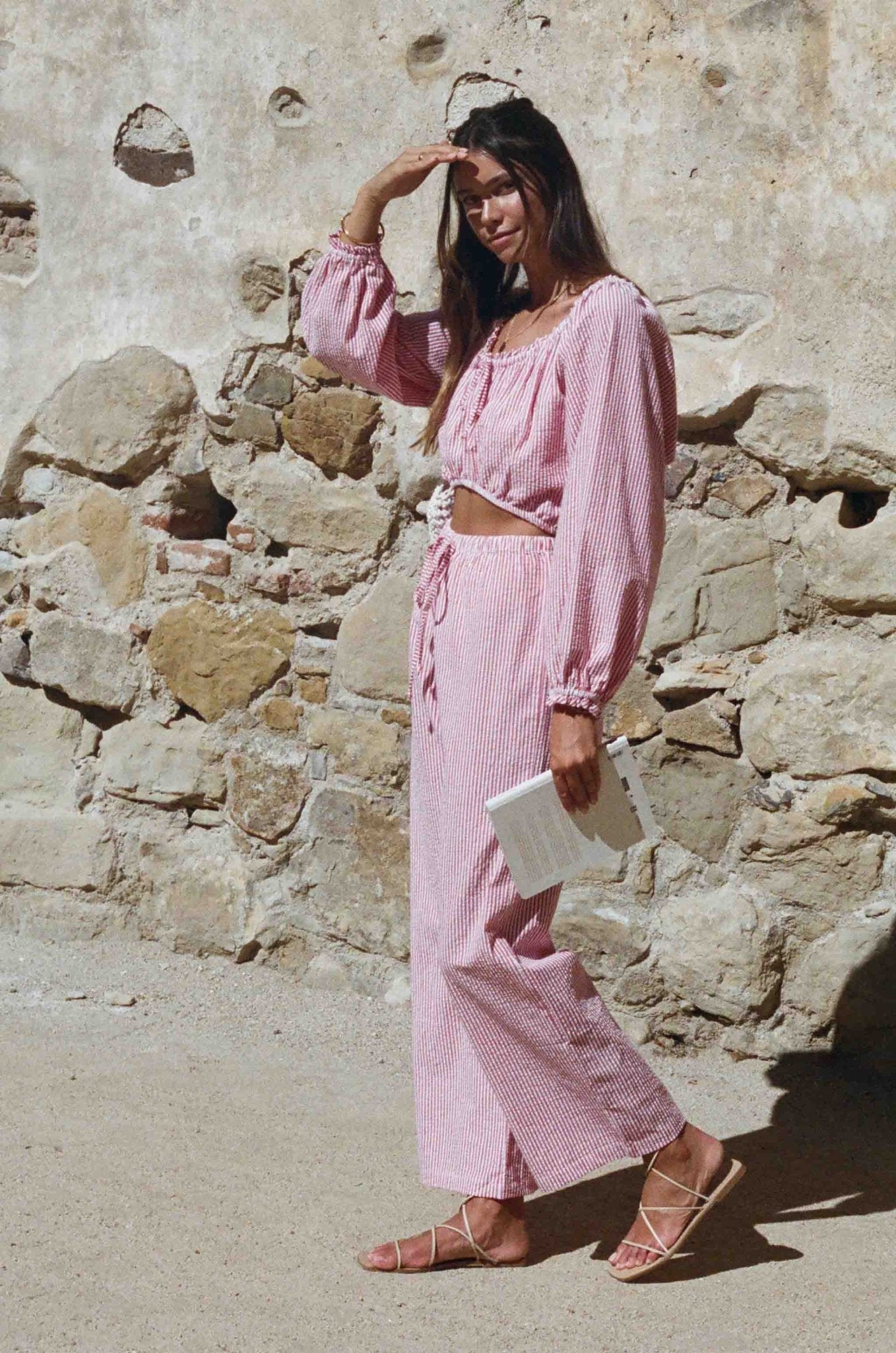 Eva Matching Set - Red and White Pinstripe