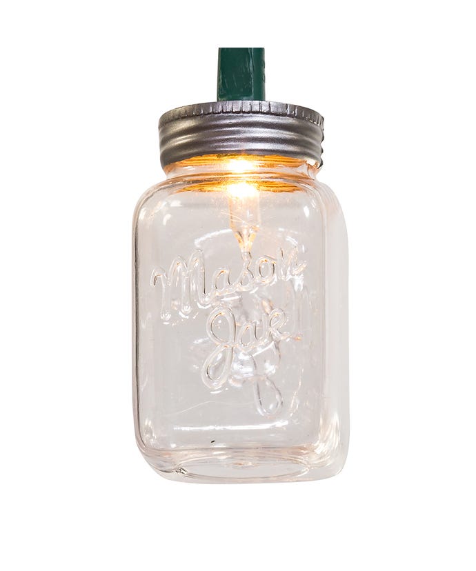 10-Light Clear Mason Jar Light Set