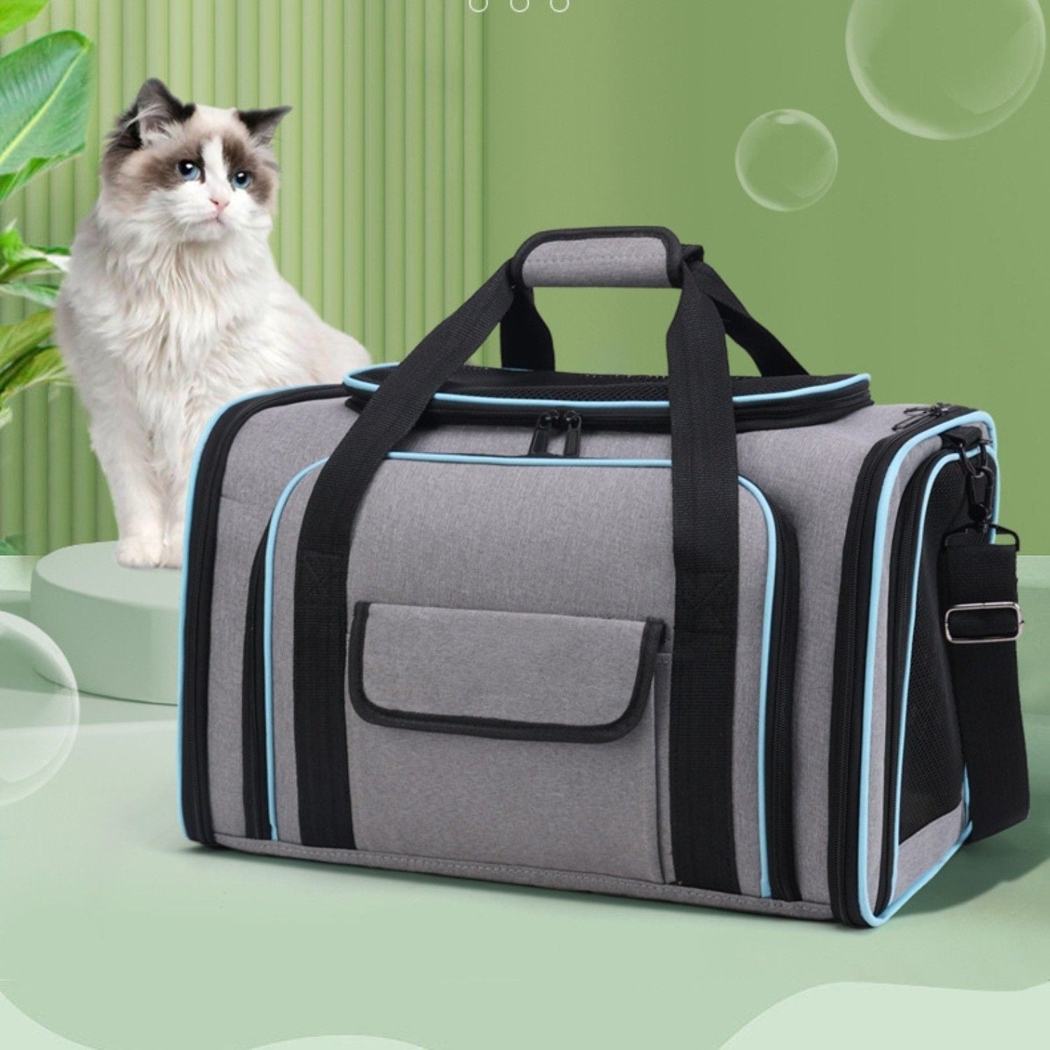 Expandable Pet Carrier Airline Approved Cat Dog Carrier Cat Collapsible Soft Carrier Bag with Removable Fleece Pad Pockets Breathable Mesh Adjustable Shoulder Strap Ban on Amazon sales