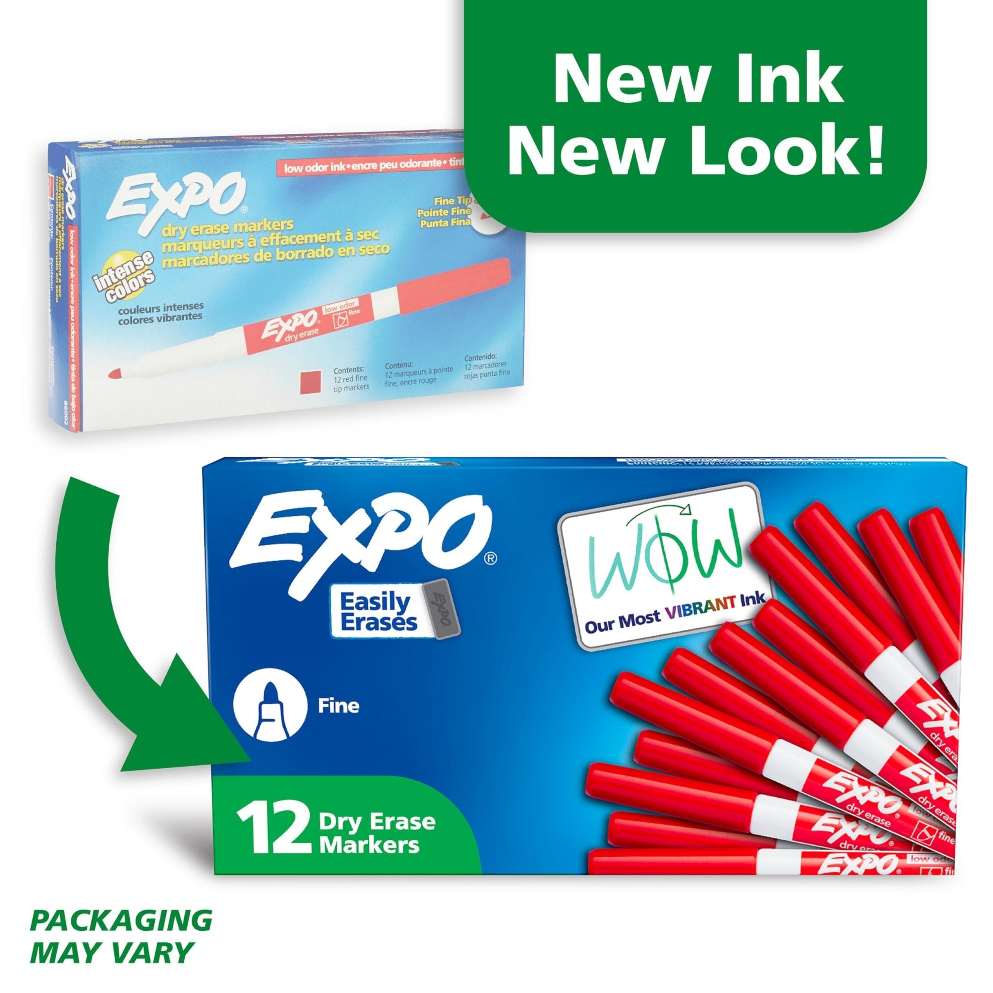 EXPO Dry Erase Markers, Low Odor Ink, Black, Fine Tip, 4 Count - Easily Erases, Vibrant Ink, Ideal for Classroom, Back to School Supplies, Teachers, Office, Whiteboard & Home