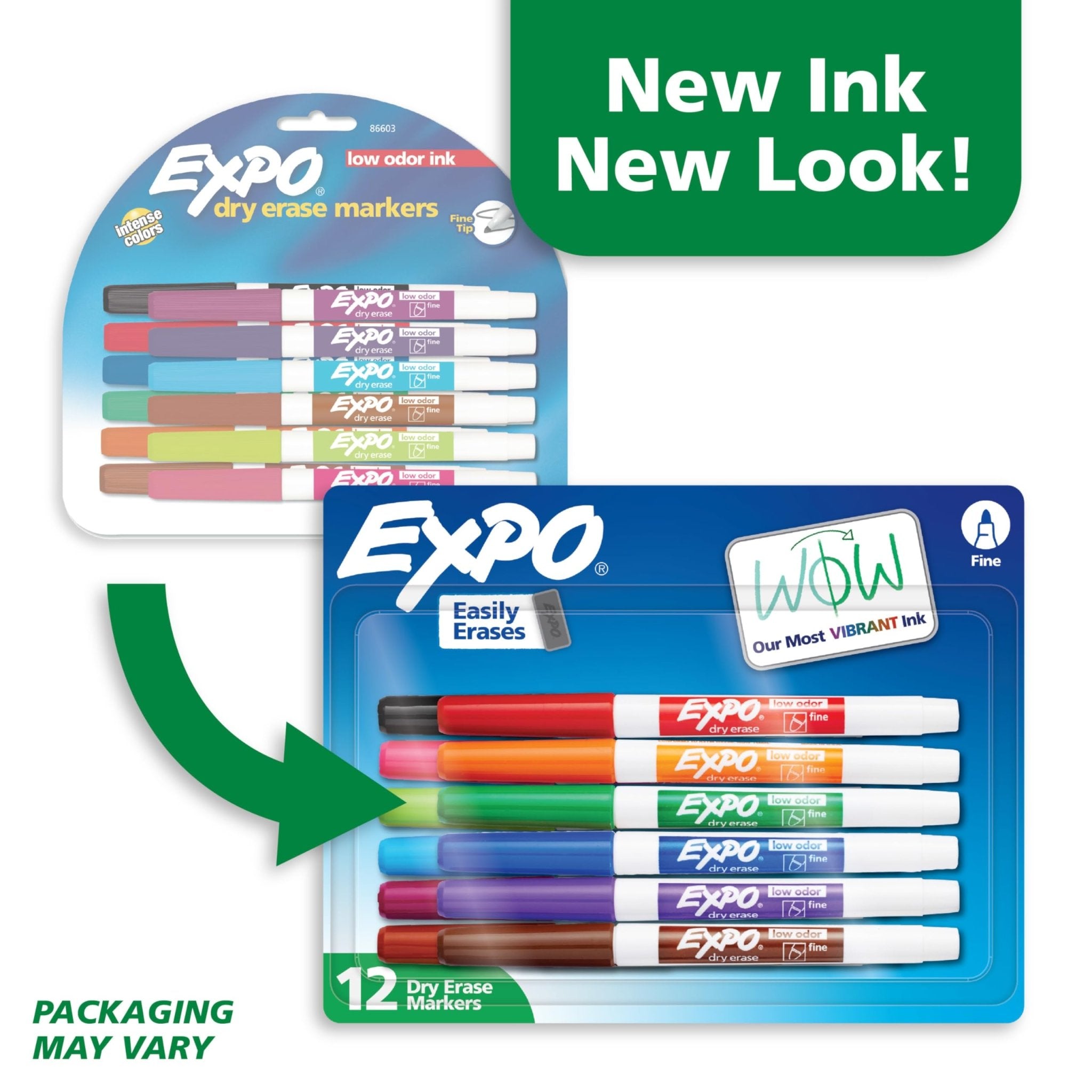 EXPO Dry Erase Markers, Low Odor Ink, Black, Fine Tip, 4 Count - Easily Erases, Vibrant Ink, Ideal for Classroom, Back to School Supplies, Teachers, Office, Whiteboard & Home