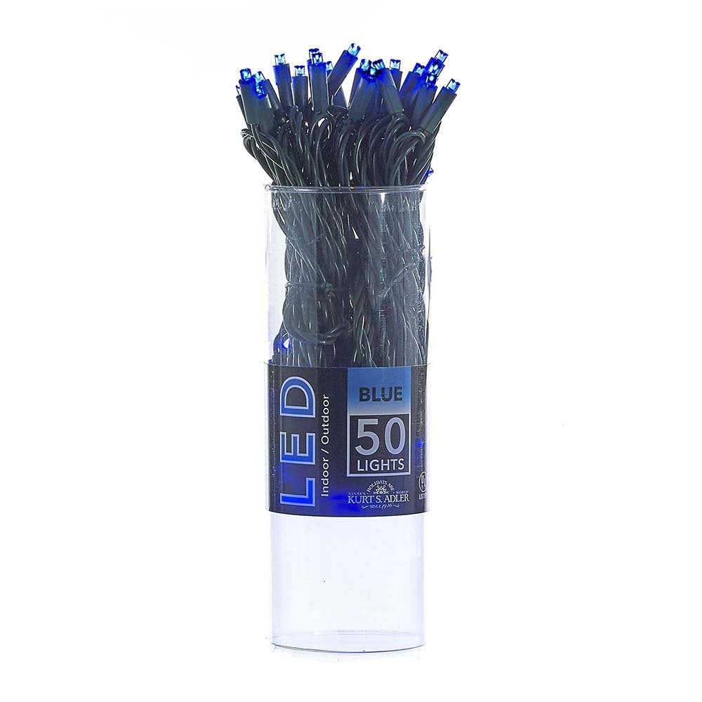 50-Light 5mm Blue LED Green Wire Light Set