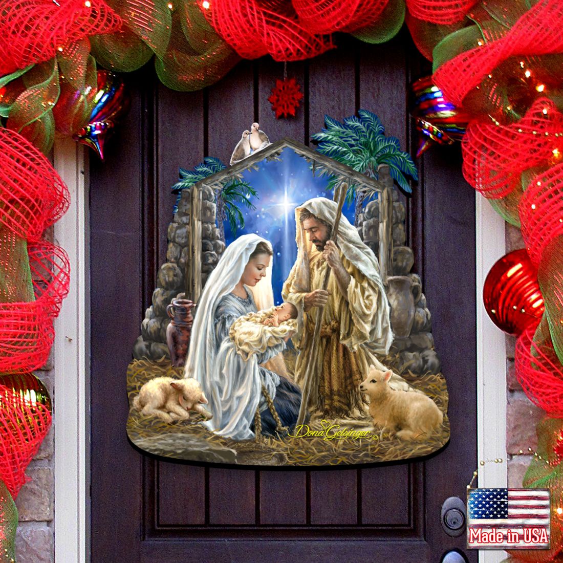 Glory to God Nativity Door Decor by D. Gelsinger - Nativity Holiday Decor - 8461010H-1722