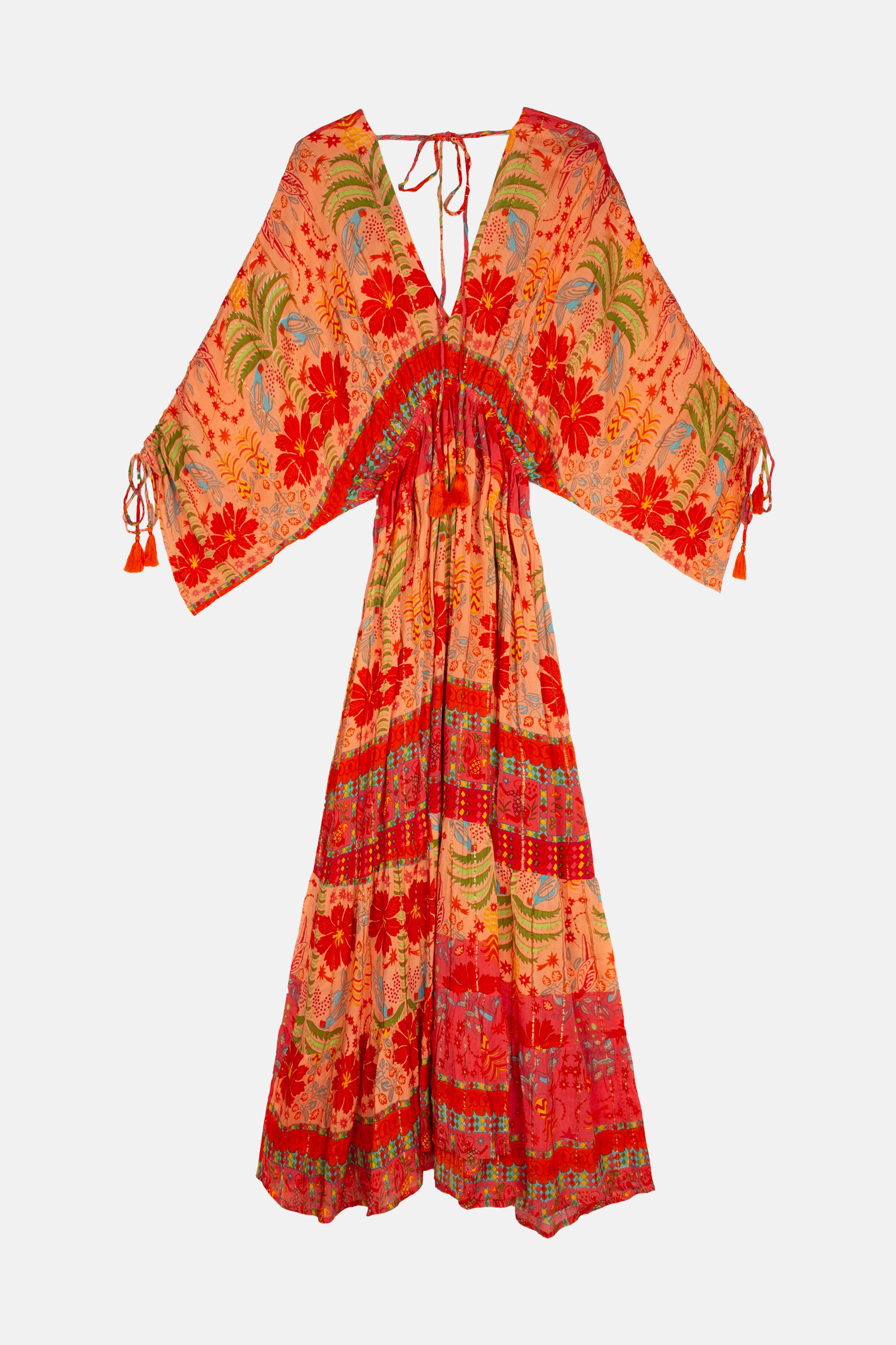 MAURICIO ORANGE DRESS WITH SLEEVES