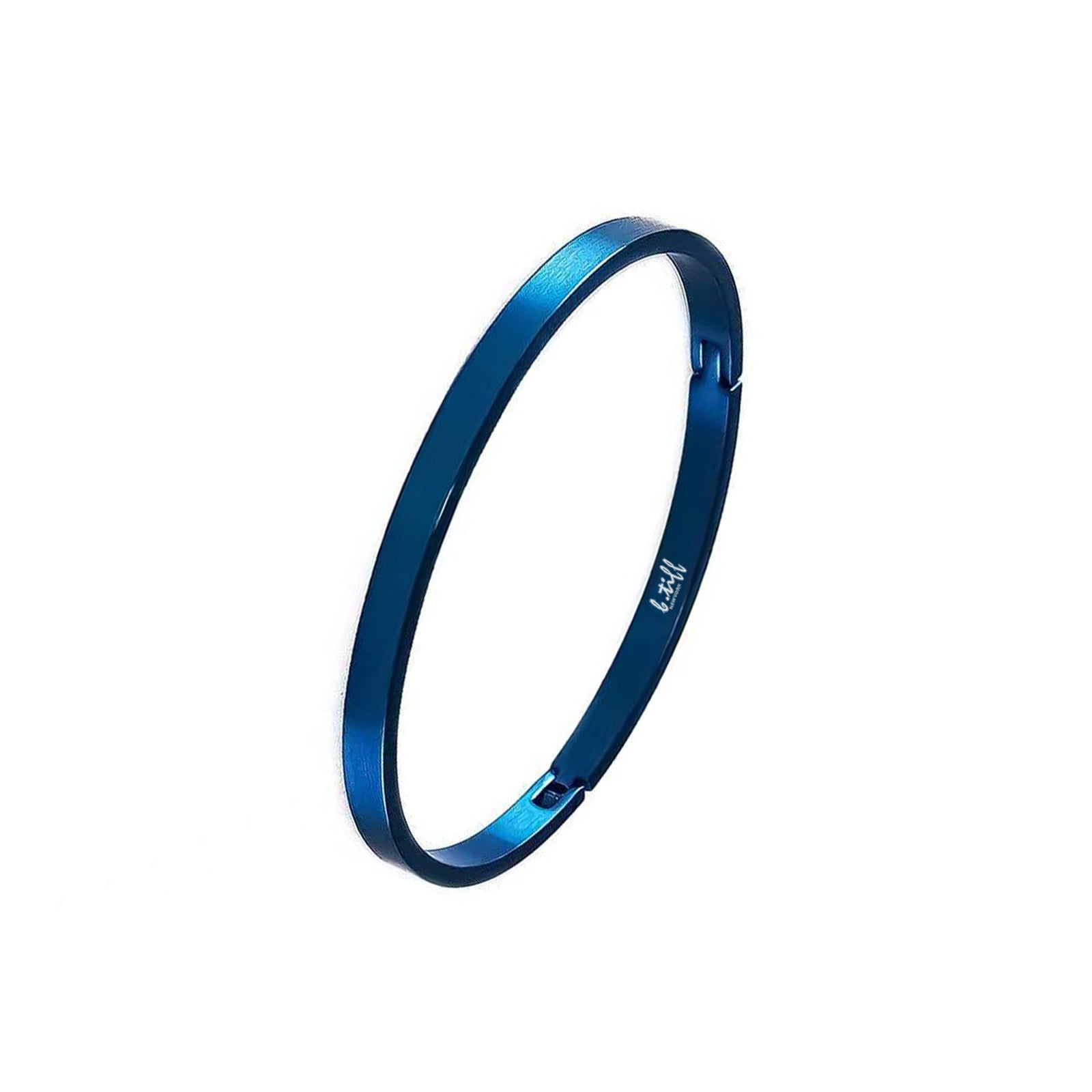 BG300BL B.Tiff Simplicity Narrow Blue Bangle Bracelet
