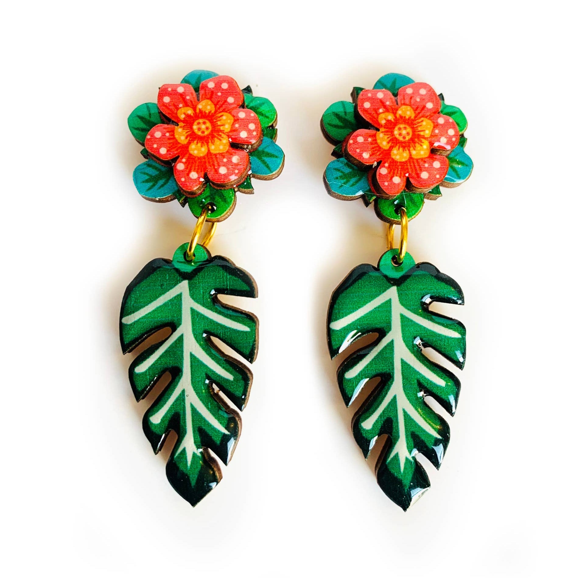 Tropical Flower Earrings by Rosie Rose Parker