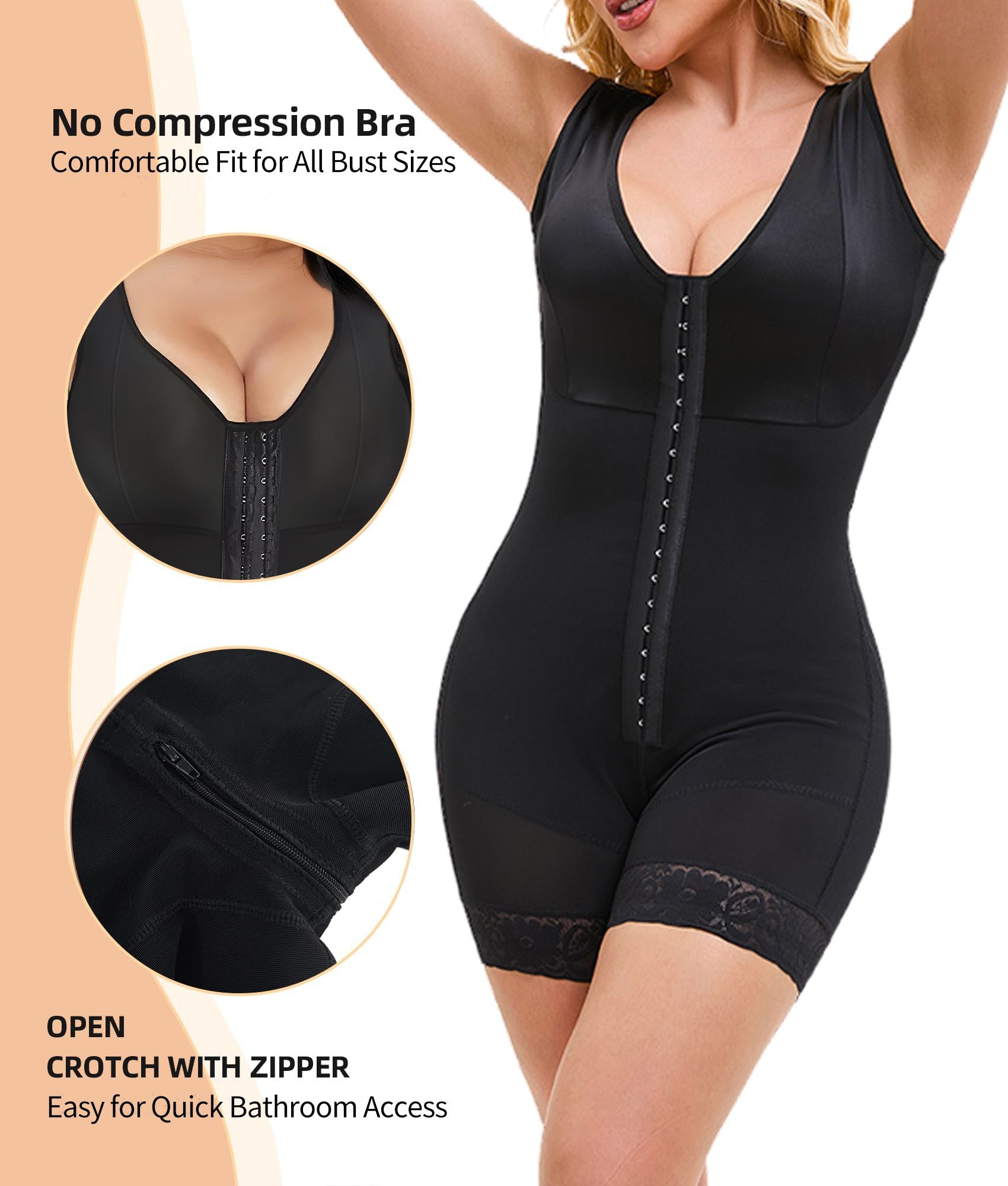 Fajas Colombianas Shapewear for Women Tummy Control Post Surgery Full Body Shaper Butt Lifter with Zipper Crotch skimsbodysuits solleonnewfajascurve elegant figure fajas melibelt bodysuitfajashaper
