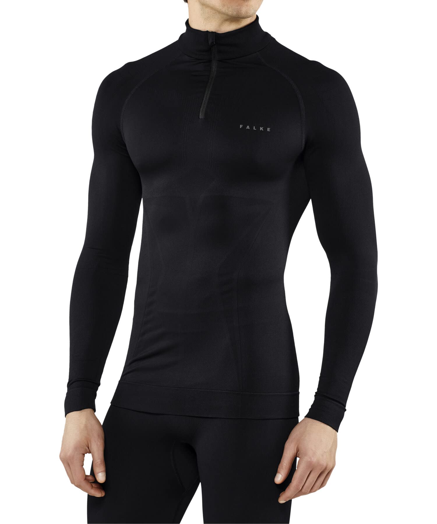 FALKE Men's Maximum Warm Zip Base Layer Top, 1 Piece