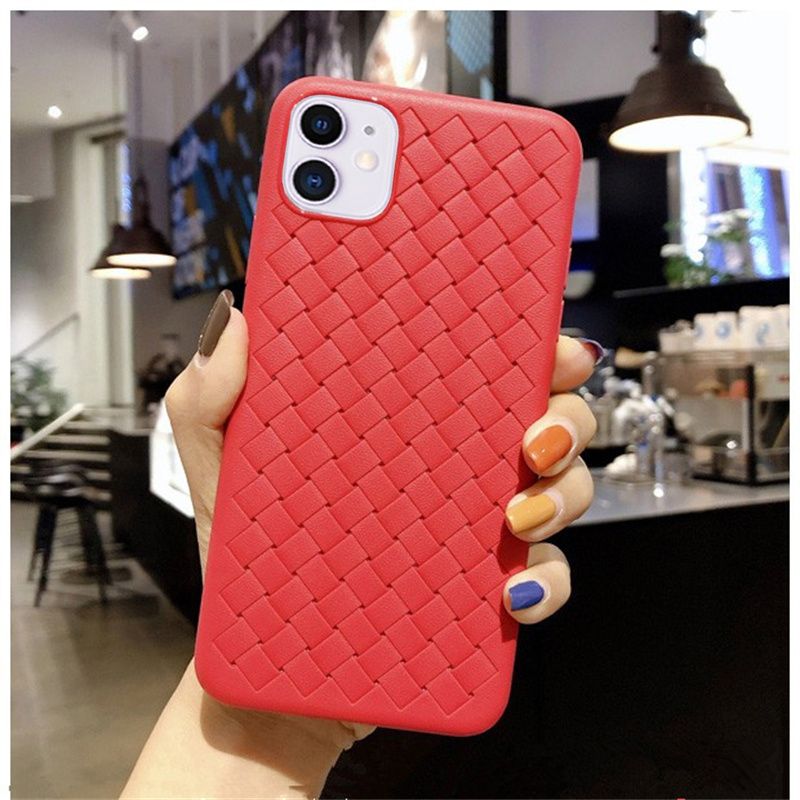Fashion Woven Pattern Cooling Phone Case Soft Silicone Case For ; iPhone 11/12 Pro Max