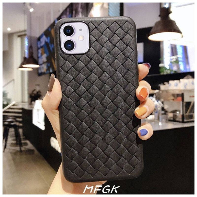 Fashion Woven Pattern Cooling Phone Case Soft Silicone Case For ; iPhone 11/12 Pro Max