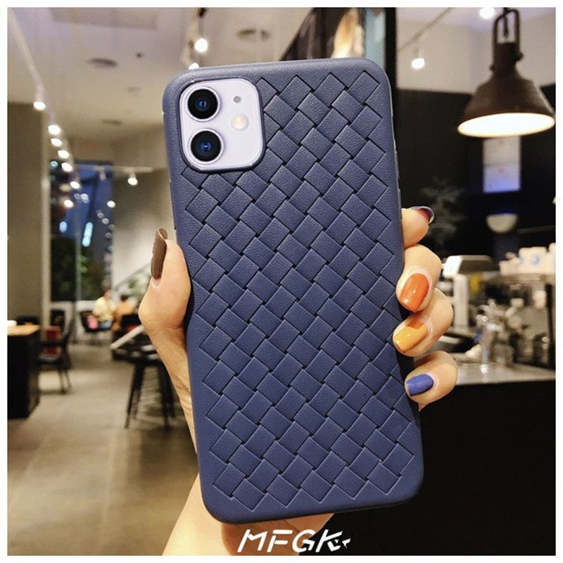 Fashion Woven Pattern Cooling Phone Case Soft Silicone Case For ; iPhone 11/12 Pro Max