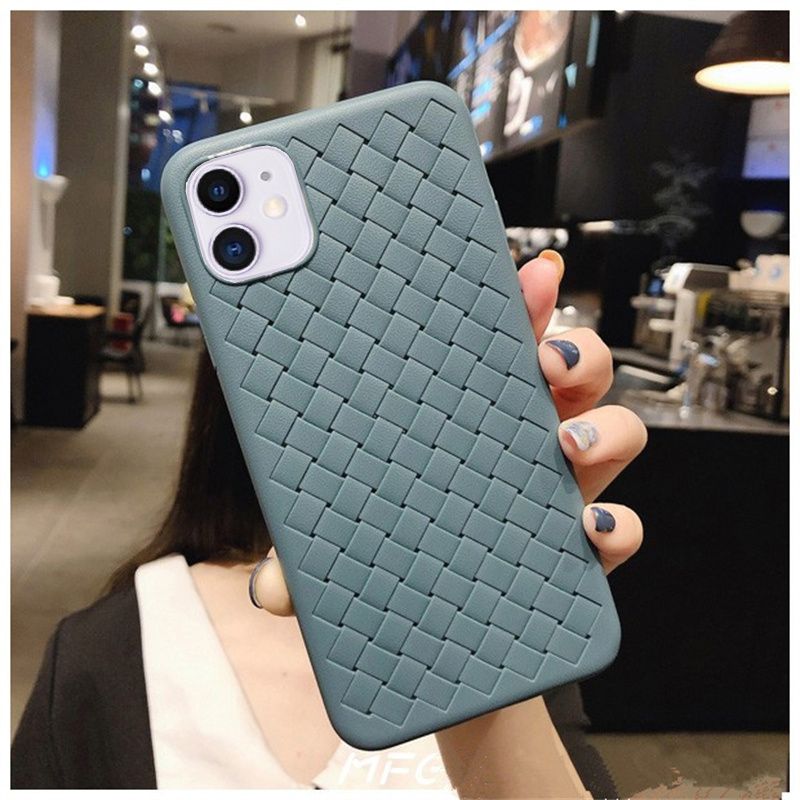 Fashion Woven Pattern Cooling Phone Case Soft Silicone Case For ; iPhone 11/12 Pro Max