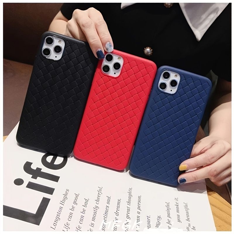 Fashion Woven Pattern Cooling Phone Case Soft Silicone Case For ; iPhone 11/12 Pro Max