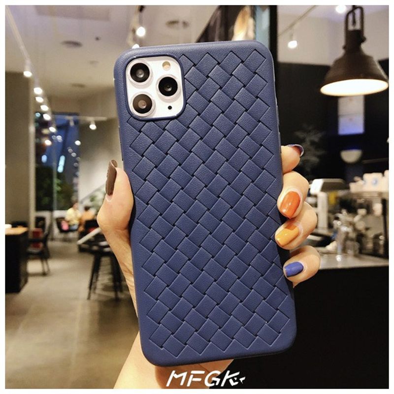 Fashion Woven Pattern Cooling Phone Case Soft Silicone Case For ; iPhone 11/12 Pro Max