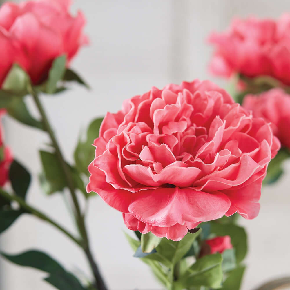 Faux Pink Peony Flowers for Cottagecore and Romantic Décor (Set of 4)